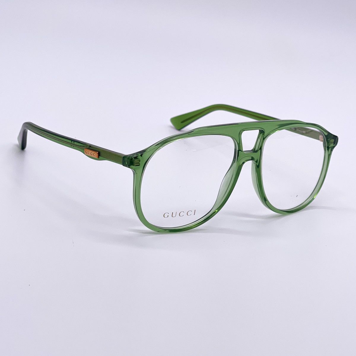 NEW GUCCI GG0264O 004 GREEN AVIATOR EYEGLASSES GUCCI GG0264O - 4