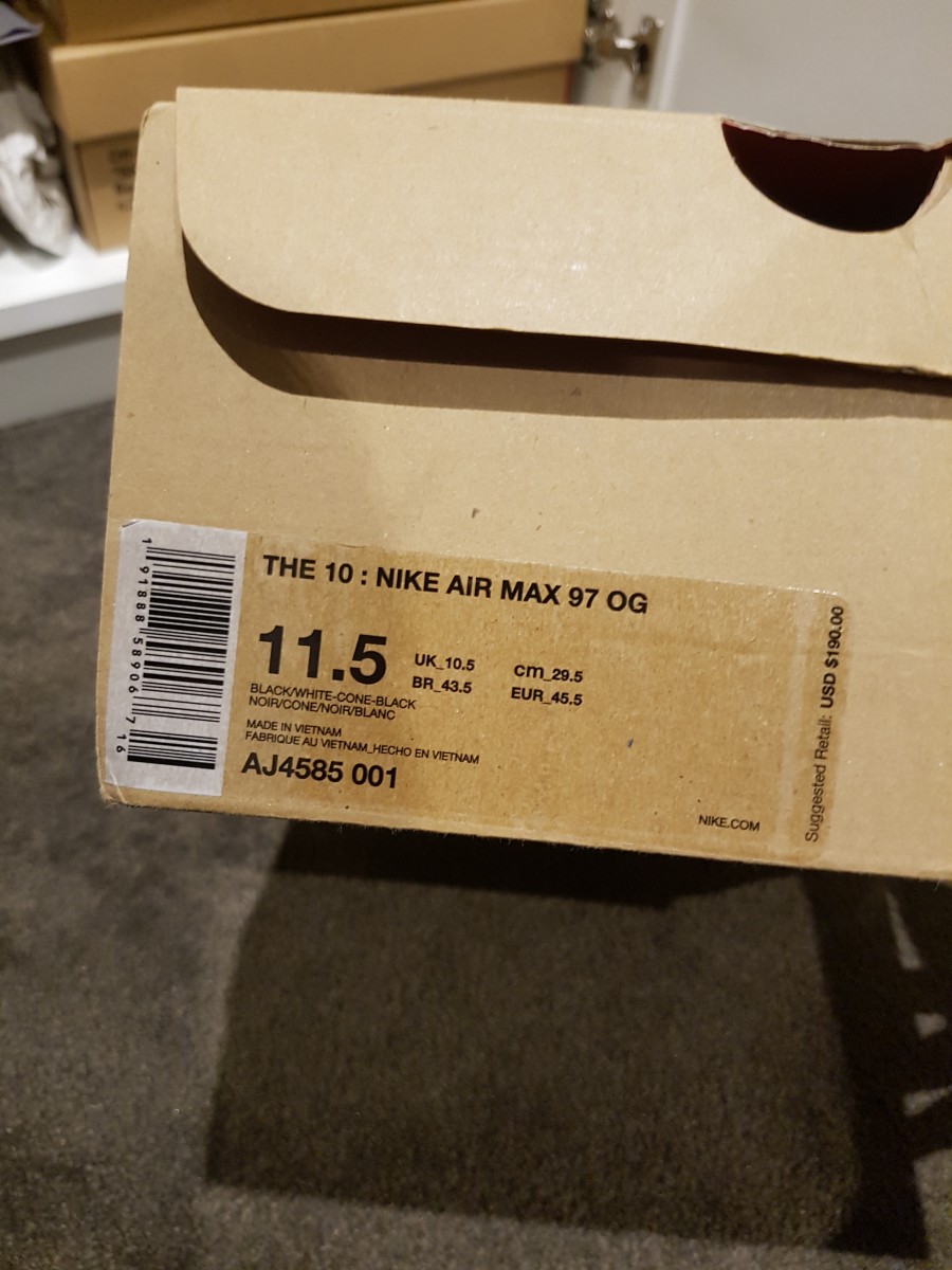 Air Max 97 Offwhite Black - 9