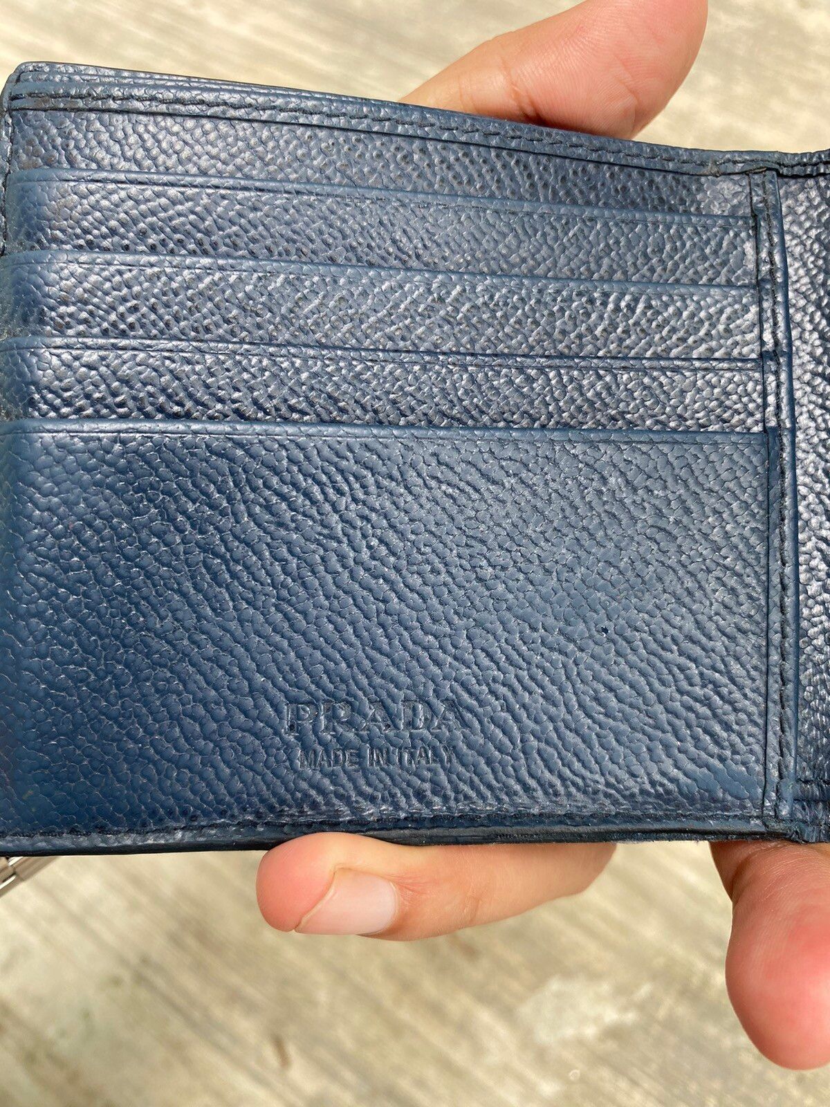Authentic Prada Bifold Blue Men Wallet - 15