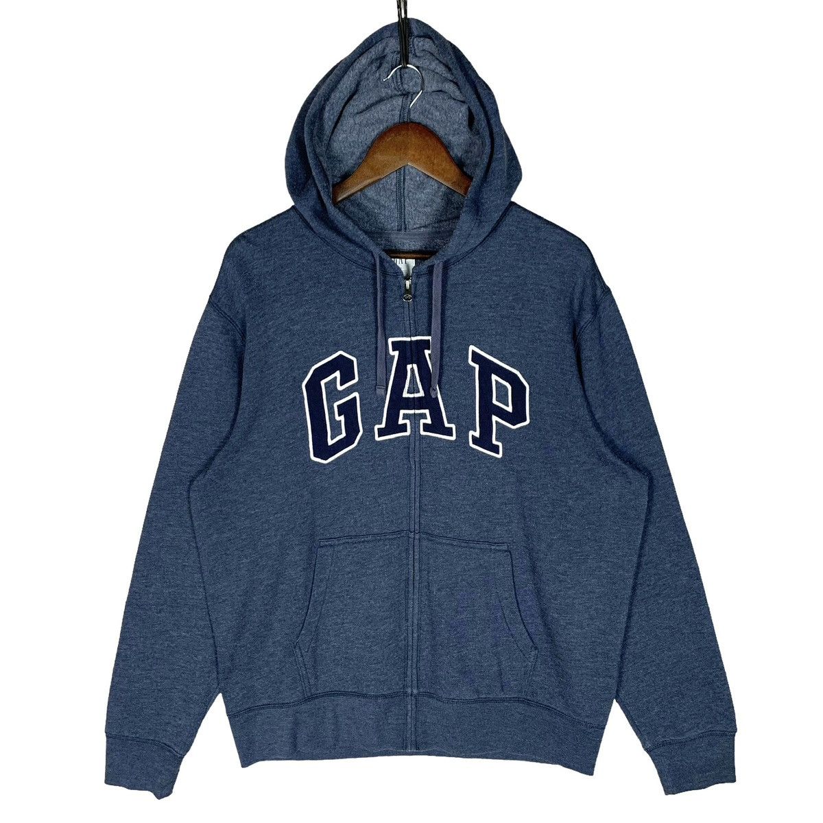 Vintage Gap Big Logo Zip Up Hoodie Size L - 1