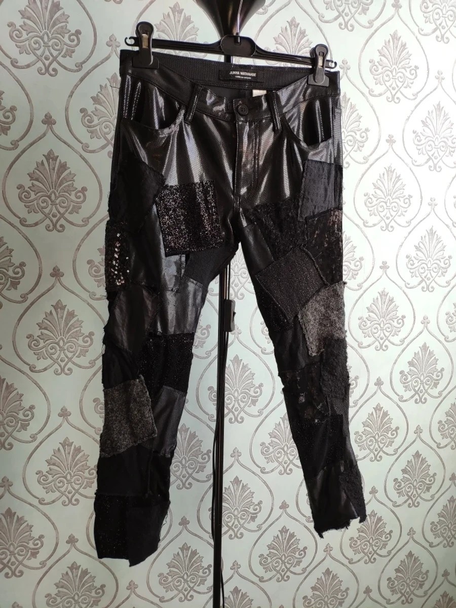 UNIQUE ! AD2014 Black patchwork double layered pants - 3