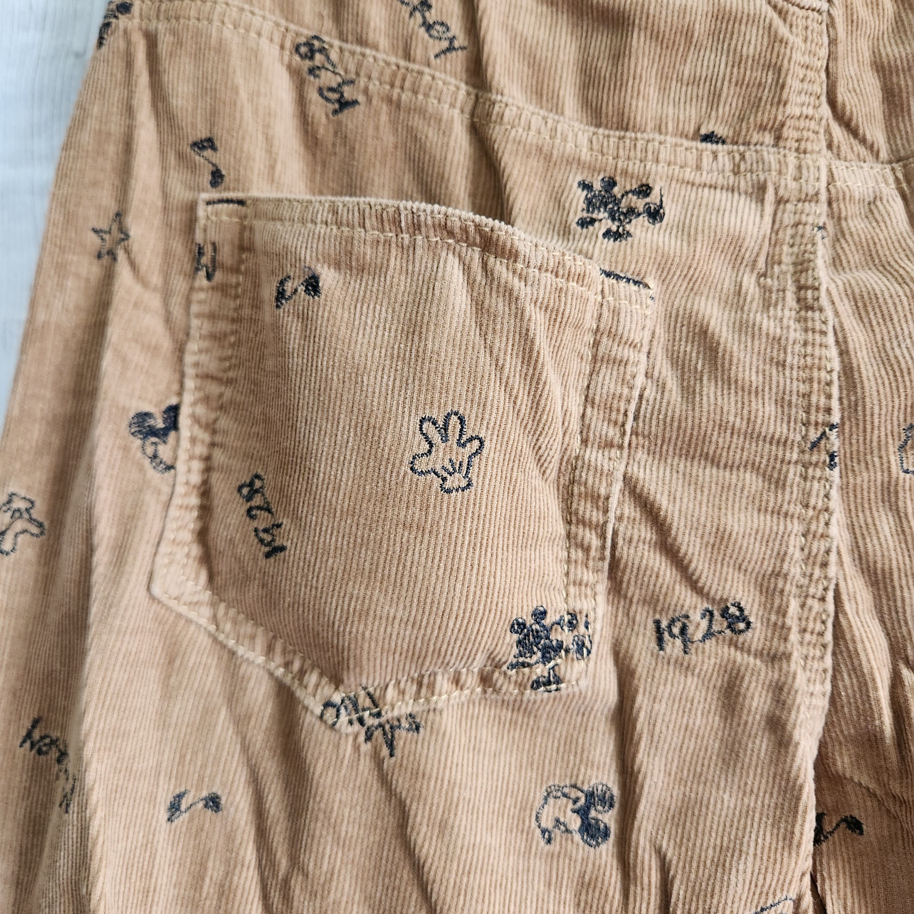 Disney Corduroy Denim Brown Jeans Full Printed - 12