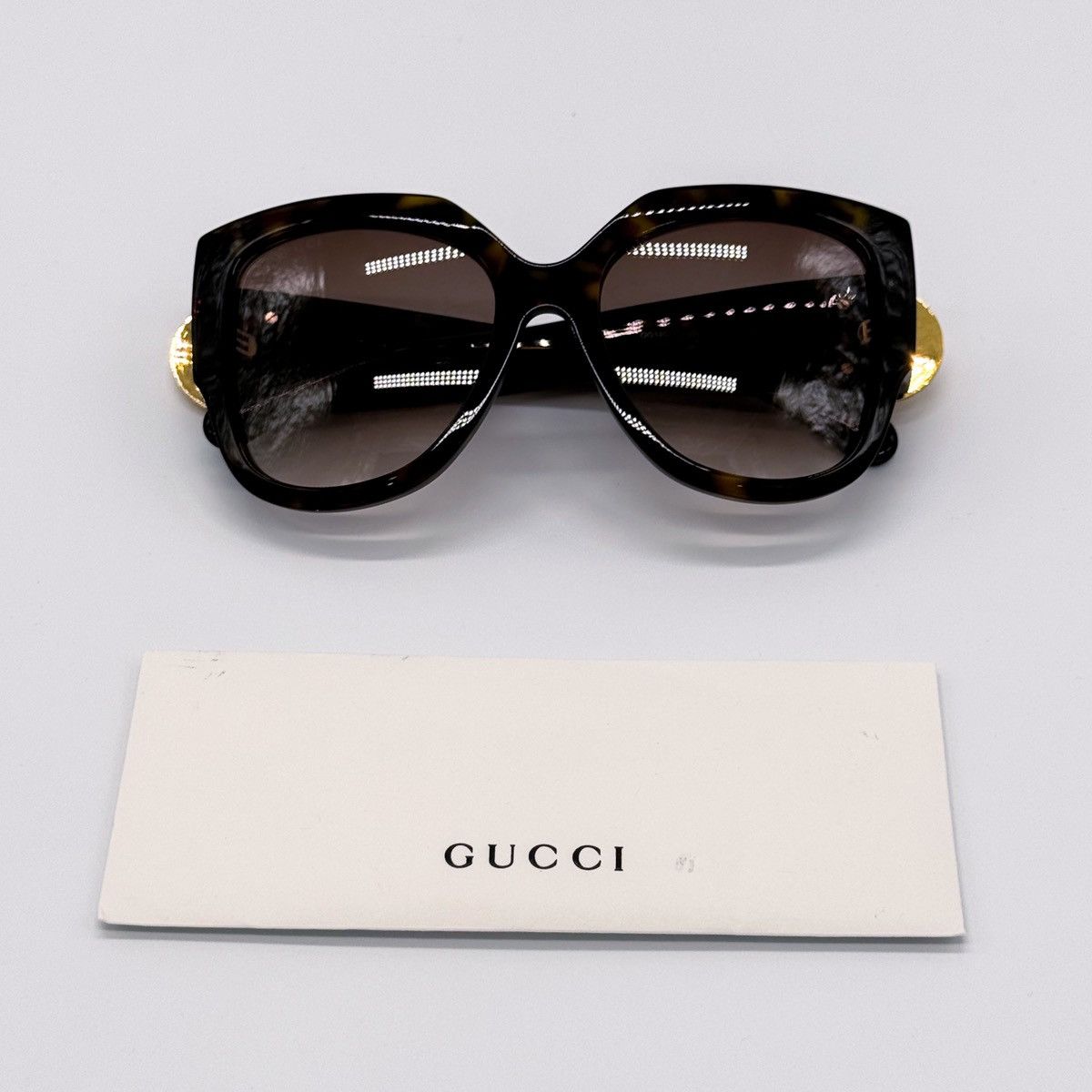 NEW GUCCI GG1407S 003 HAVANA BROWN WOMEN SQUARE SUNGLASSES - 11