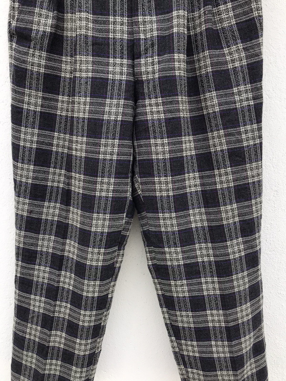 VINTAGE KENZO GOLF Checked Plaid Baggy Wool Trousers - 3