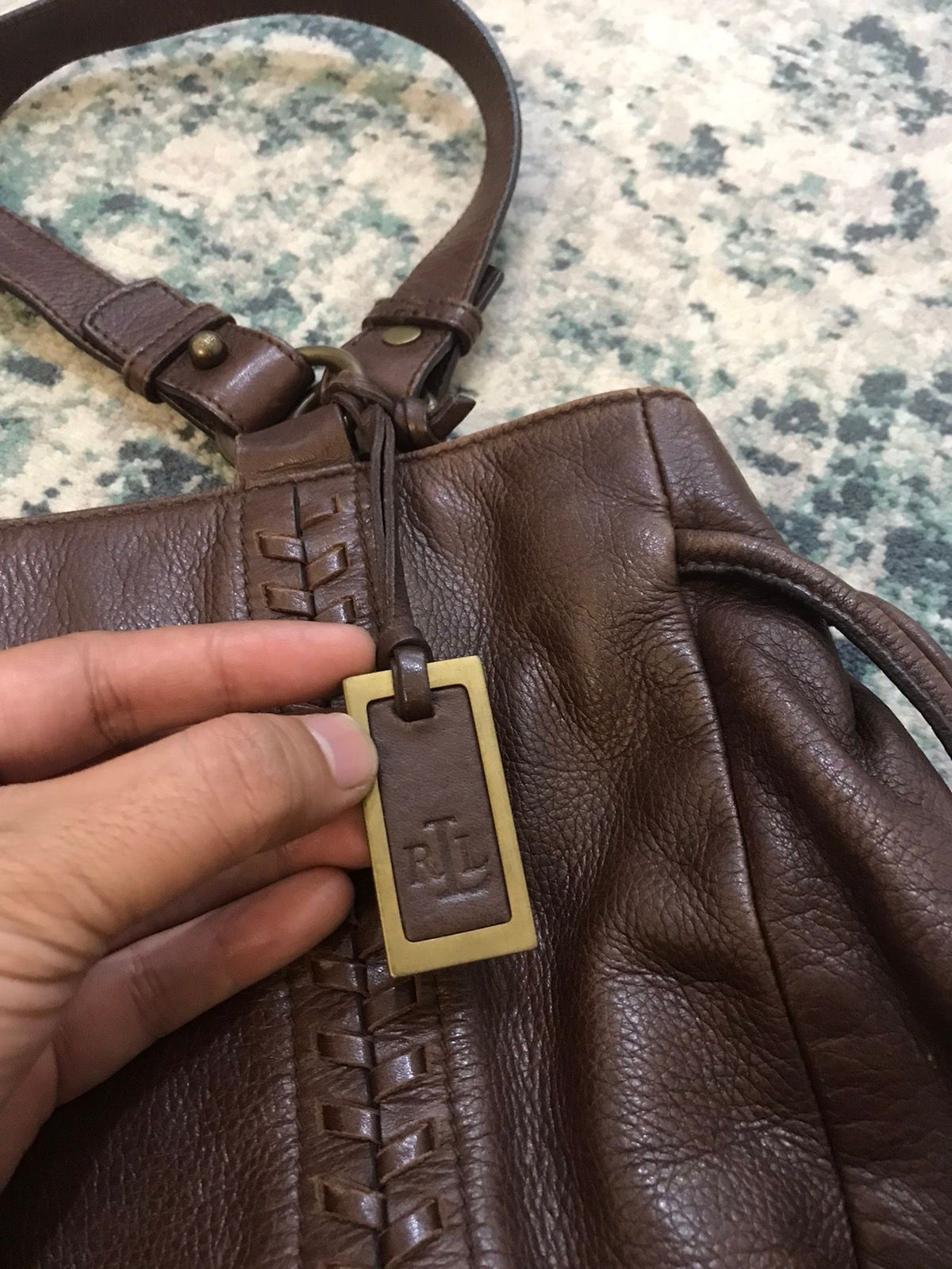 PRL Polo Ralph Lauren Genuine Leather Hand Bag - 5