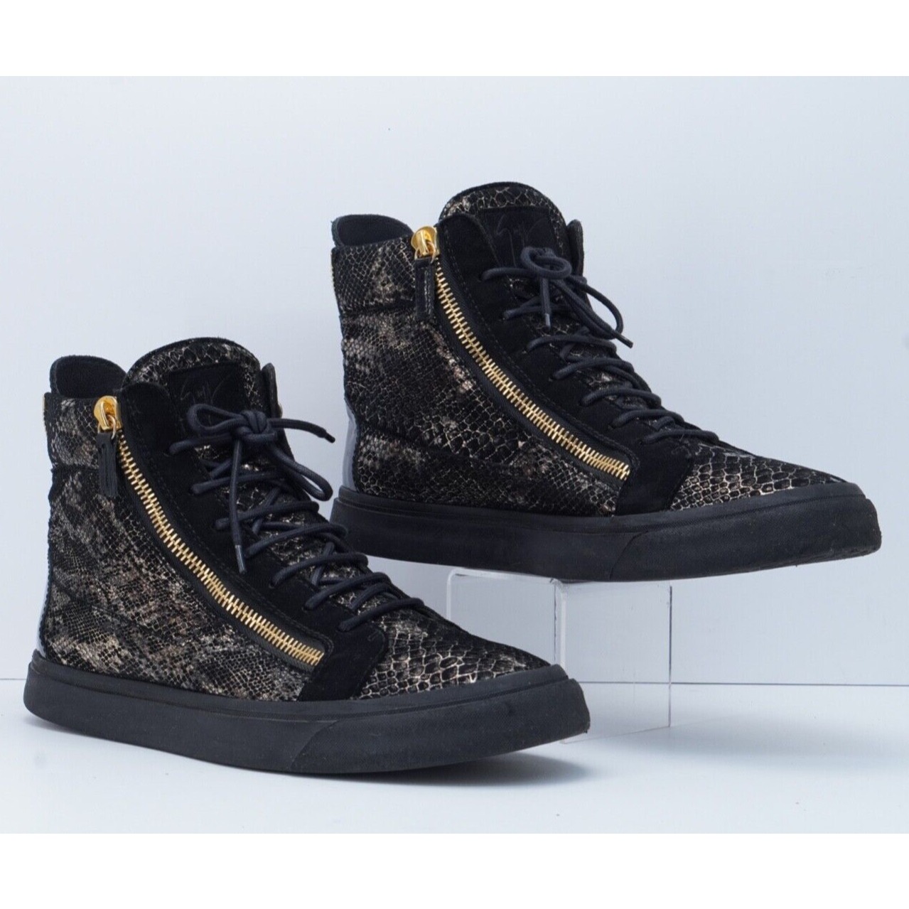 Giuseppe Zanotti Sneaker Boot Black Gold Snakeskin Double Zi - 1