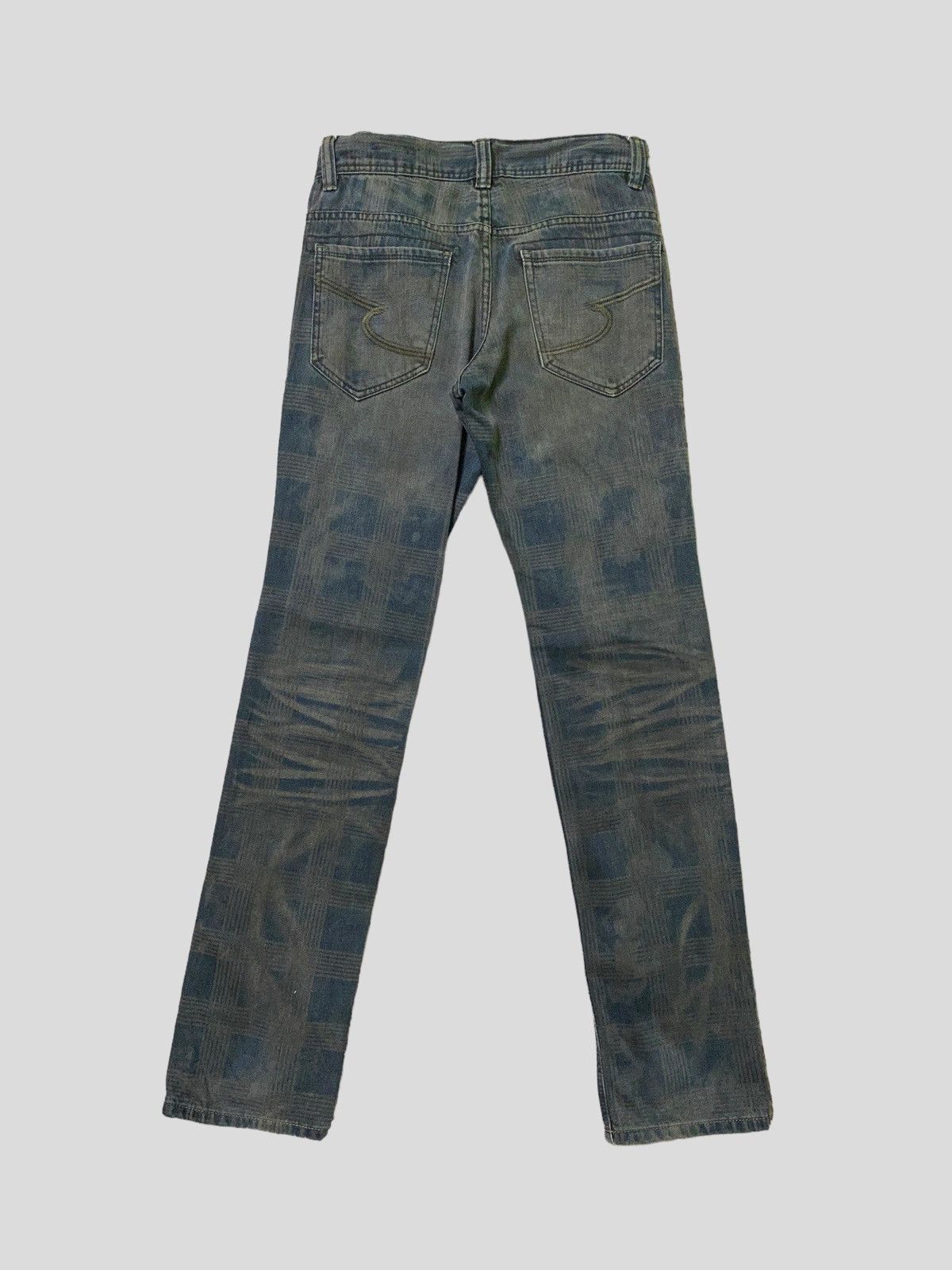 Vintage - Dirty SEMANTIC DESIGN Tartan Checked Acid Wash Denim - 2