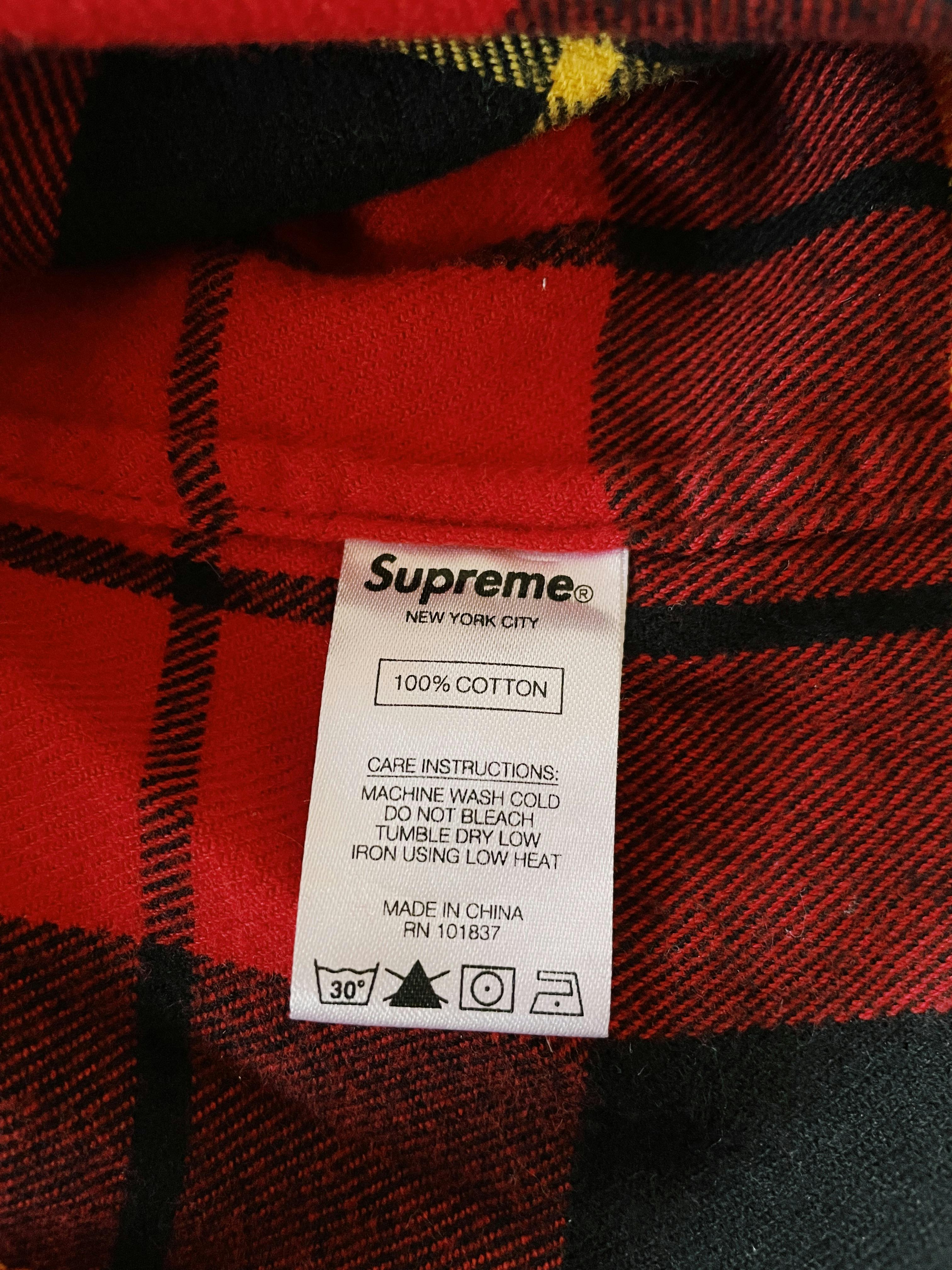 Supreme Tartan Longsleeve Flannel Shirt Red / Black - 5