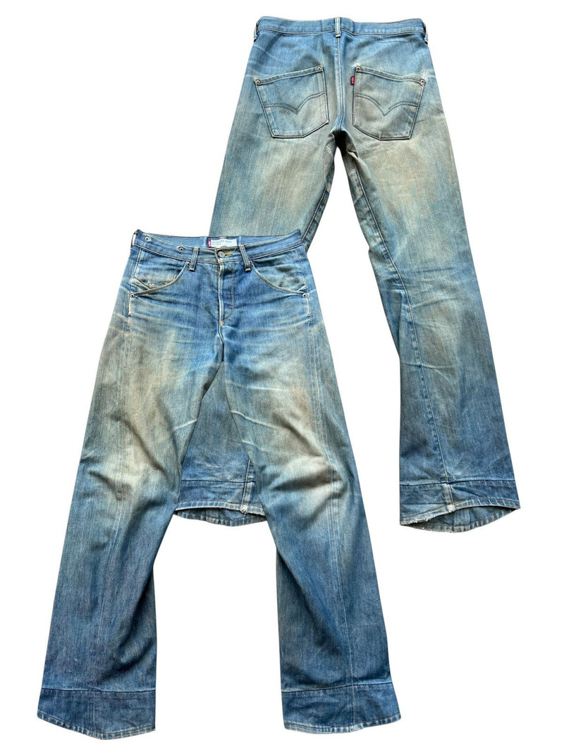 Vintage Levis Engineered Japan Distressed Denim Jeans 31x33 - 1
