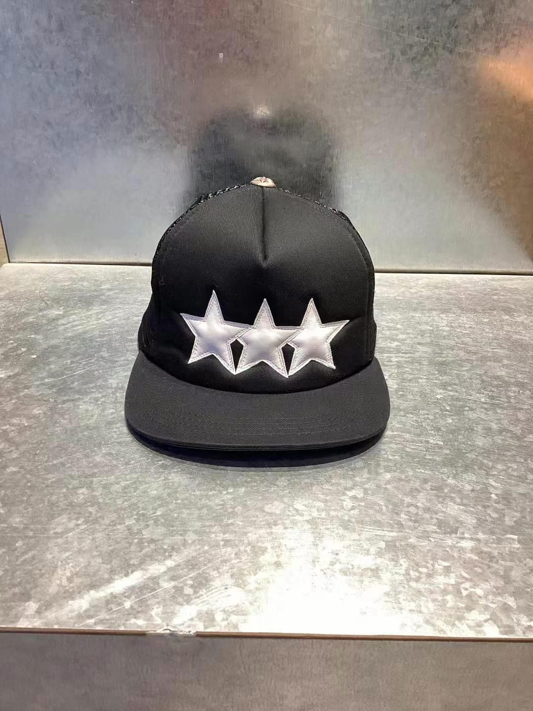 Triple leather Star patch trucker hat - 1