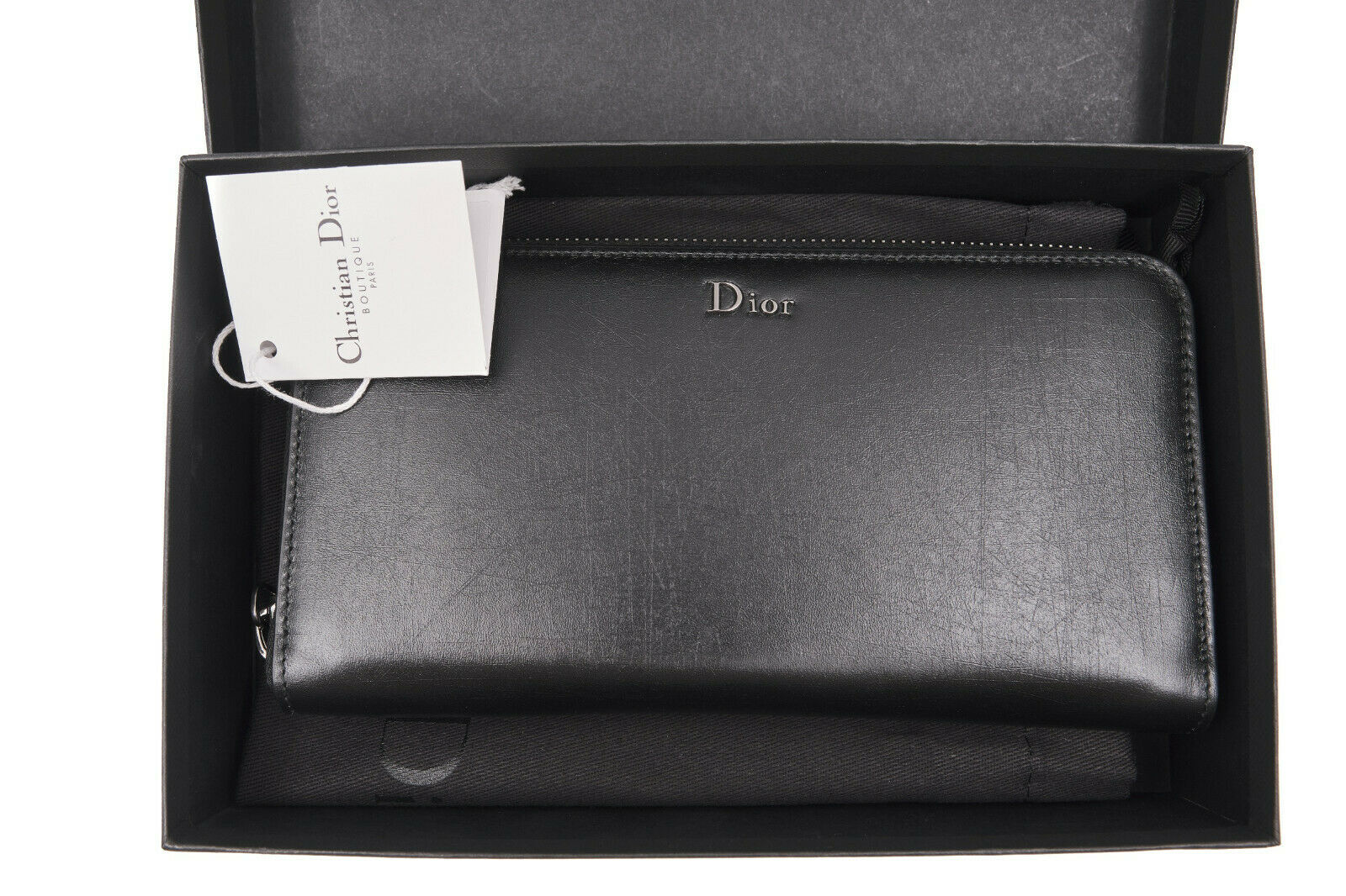 Dior Homme Black Leather Zip Wallet From 'SCUFF' Collection - 12