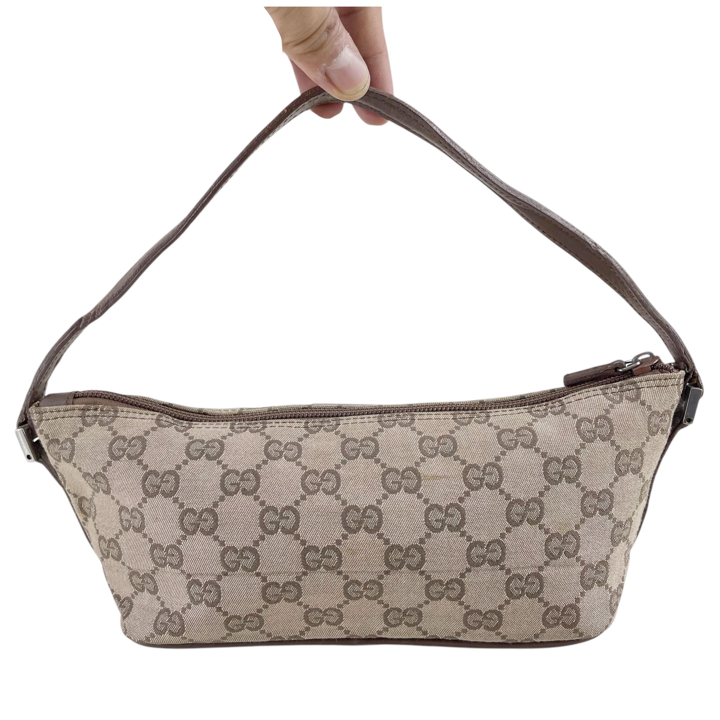 Gucci GG Canvas Boat Baguette Leather Trim - 3