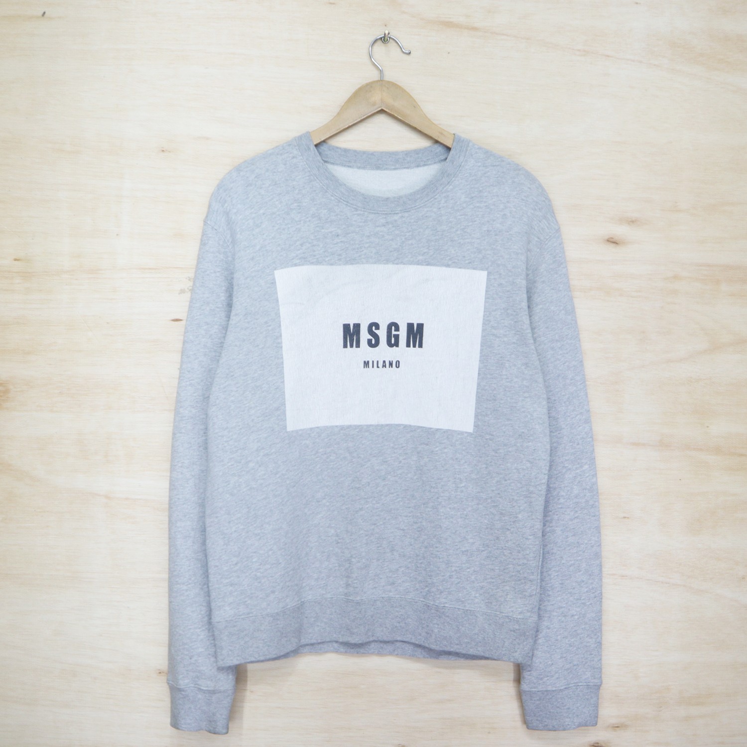 Vintage 90s MSGM Milano Big Logo Box Sweater Sweatshirt Pullover Jumper Made In ITALY - 1