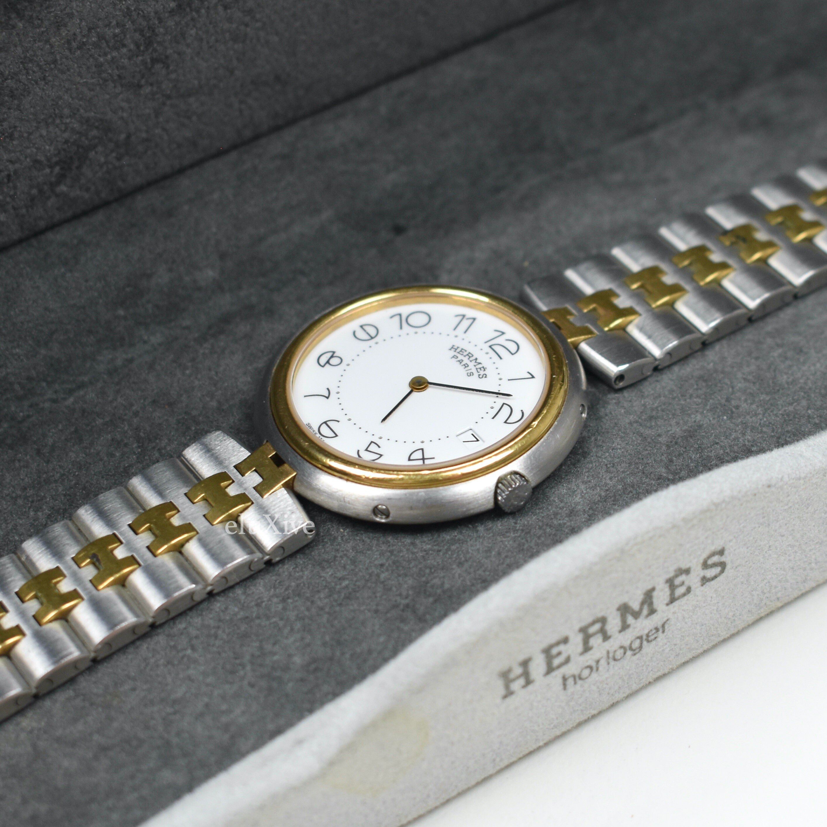 Hermes Gold/Steel White Dial Profile Watch 33mm - 3