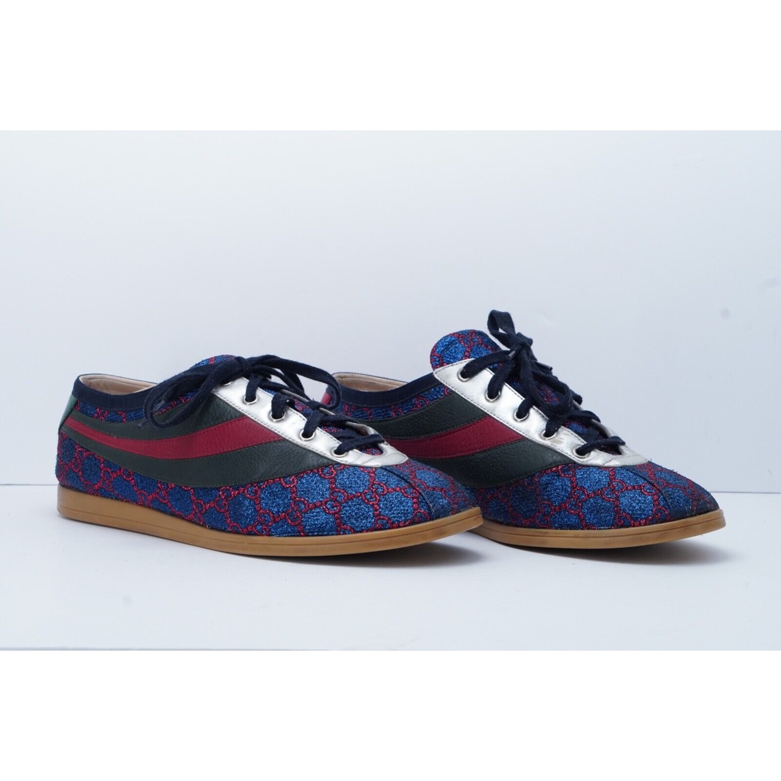 Gucci Falacer Lurex GG Glitter Sneakers Web Bee Embroidered - 2