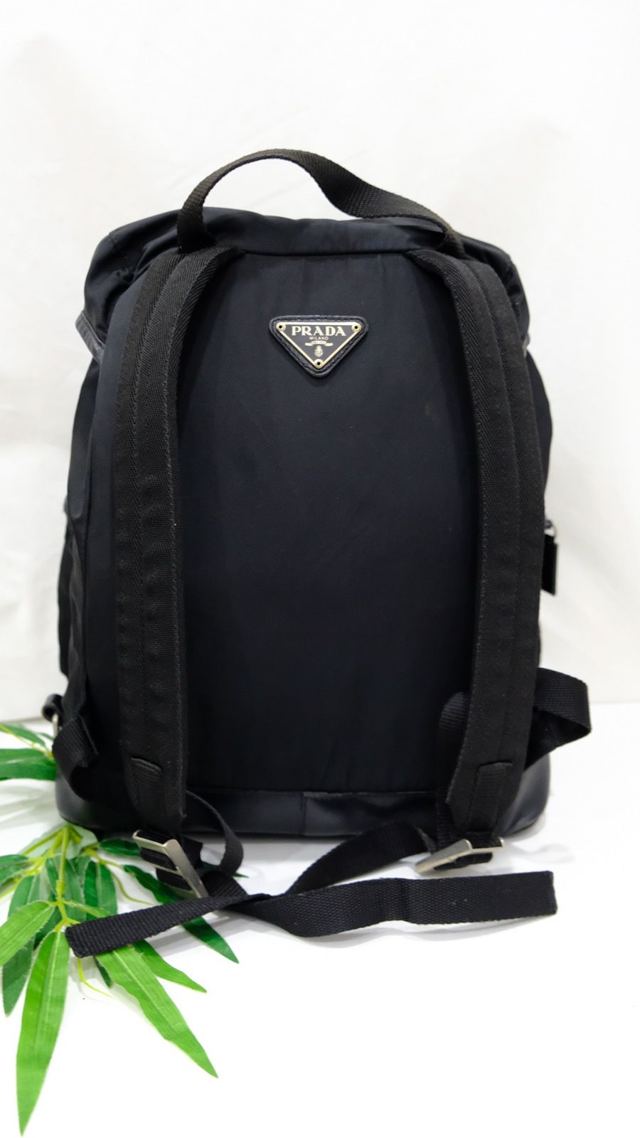 Authentic prada backpack Black Nylon Double pocket - 5