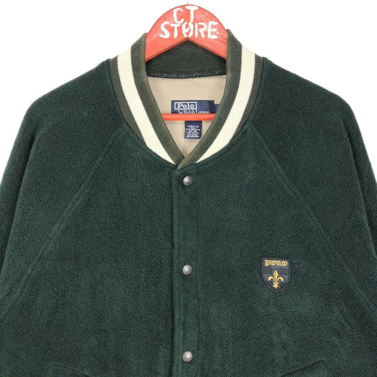 Vintage Polo Ralph Lauren Varsity Jacket Fleece - 4