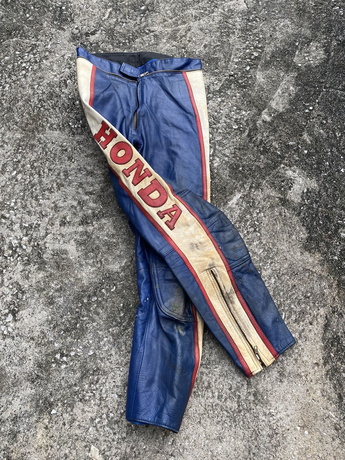 Vintage Honda Racing Leather Pant Motorcycle - 3