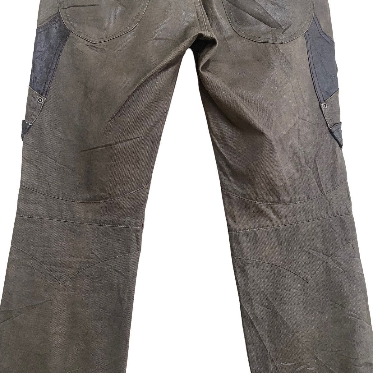 Le Grande Bleu (L.G.B.) - DIFFERENCE RUPERT Coated Wax Cargo Bondage Flare Pants - 13