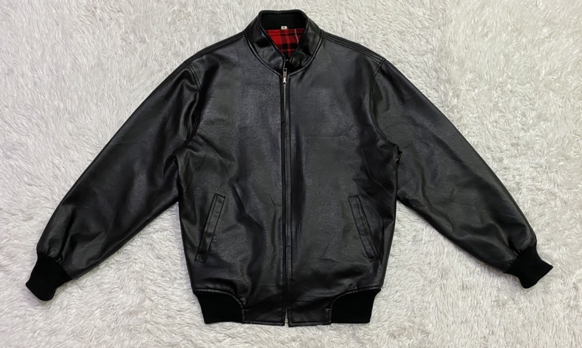 Unbranded - Lightweight Leather MA-1 Style Made in Japan - 2