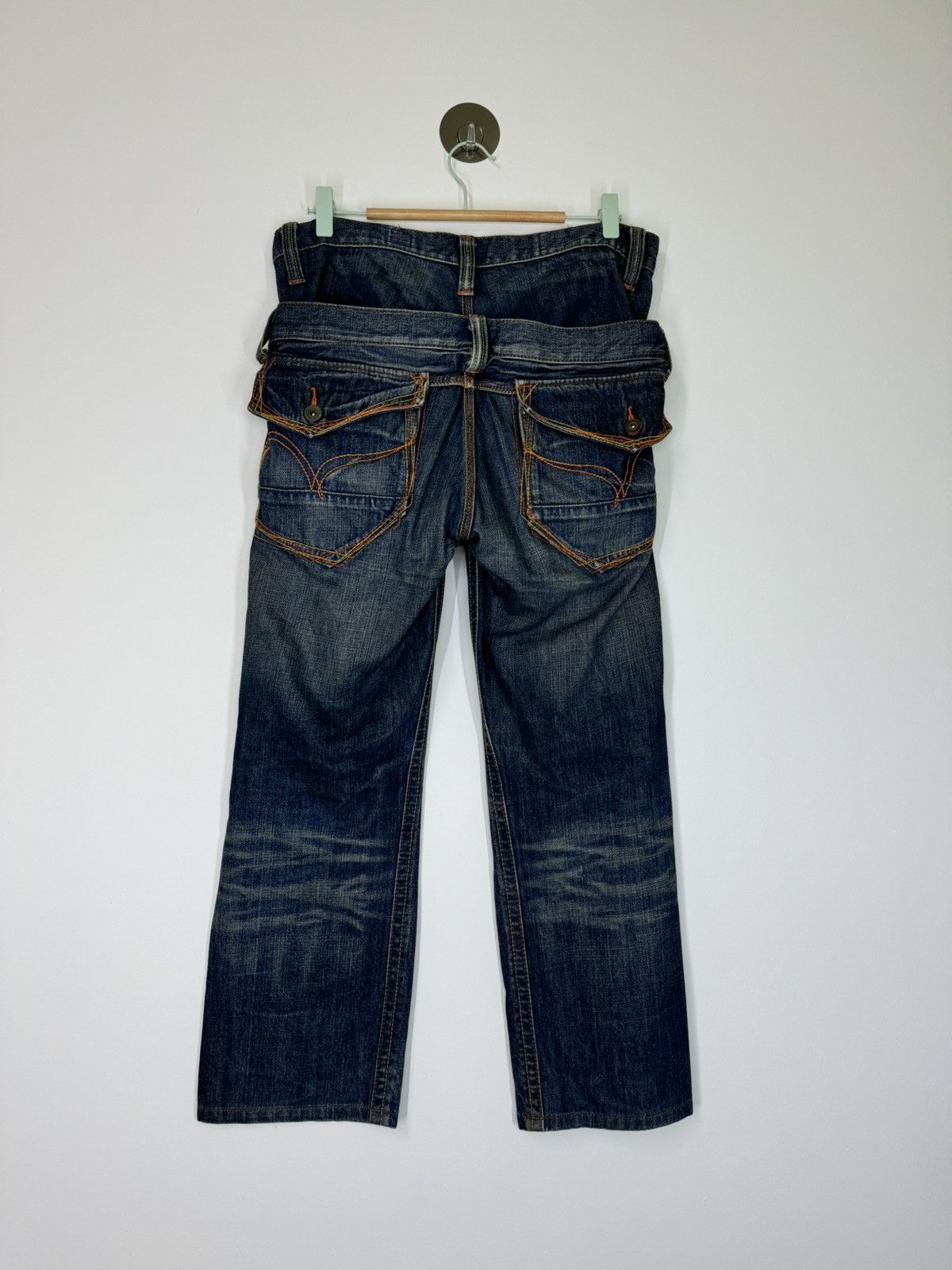 Distressed Doube Waist Junya Watanabe Denim Jeans - 2