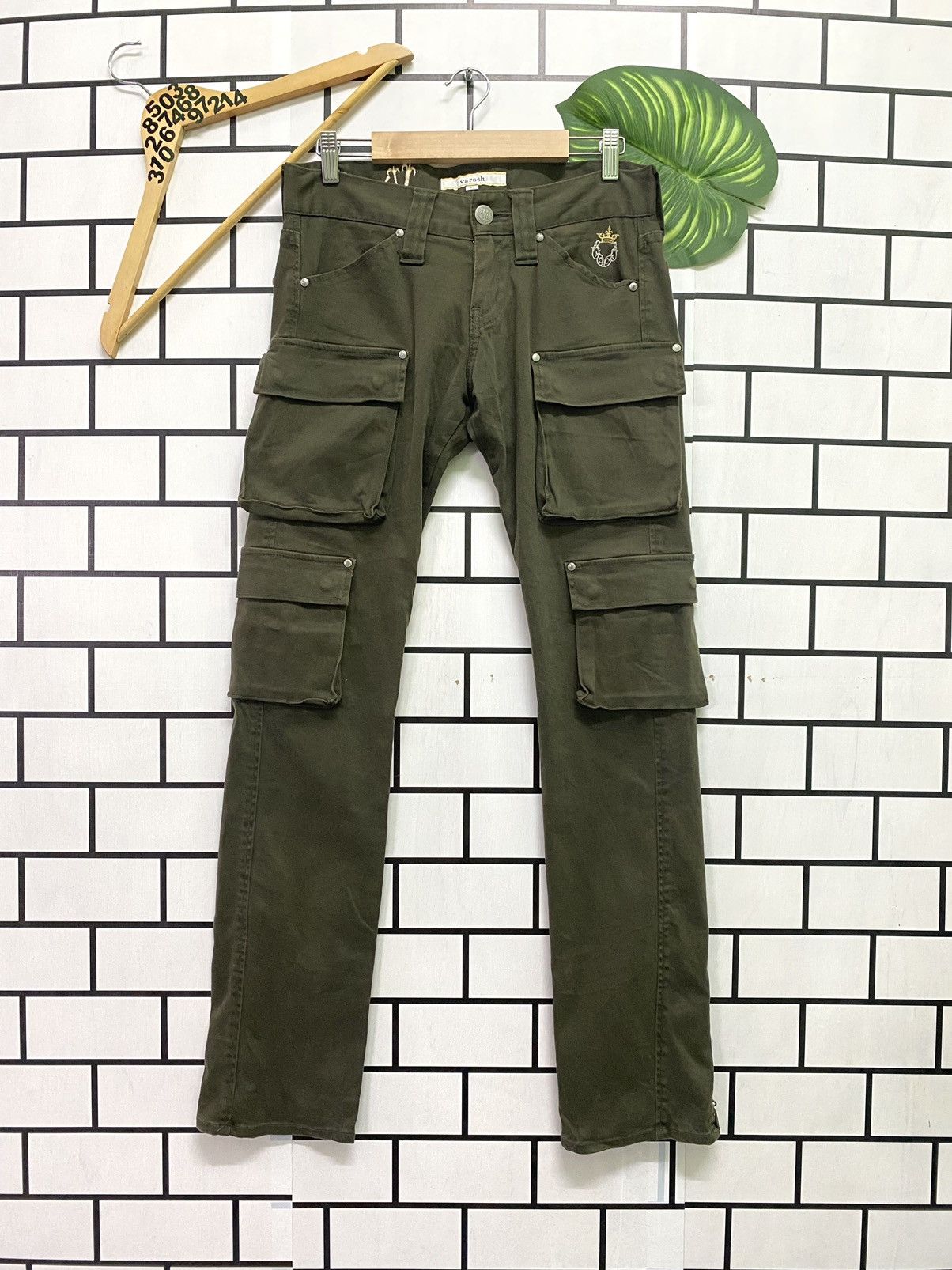 Japanese Brand - VAROSH Japan Low Rise Green Tactical Cargo Trousers - 1