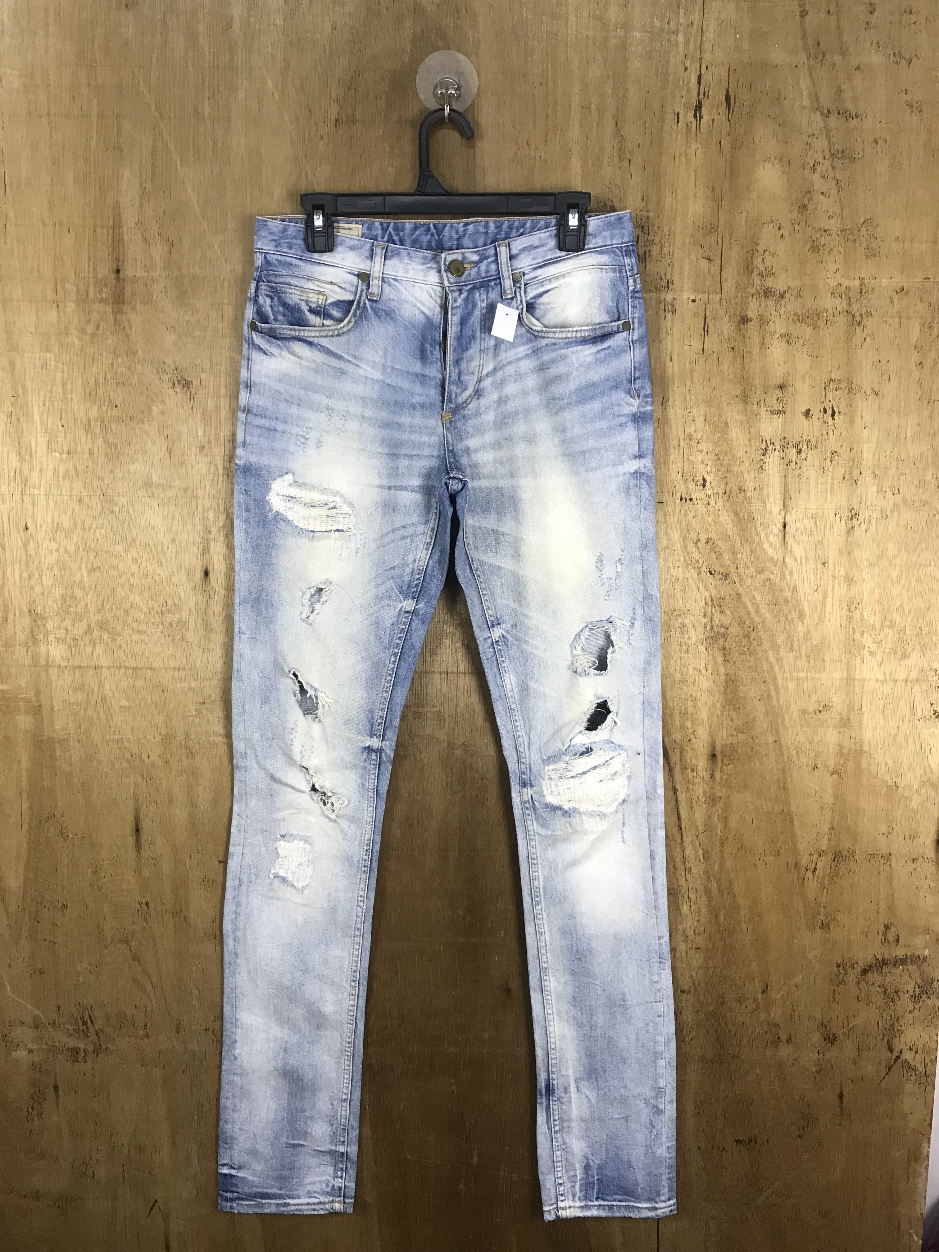 Zara - Zara Men Boro Distressed Slim Denim #3124-A - 1