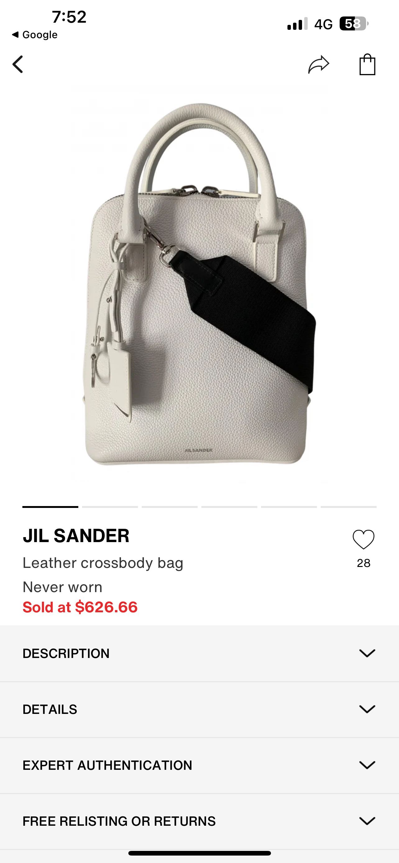 Jil Sander Designer Cross Body Leather Bag - 10