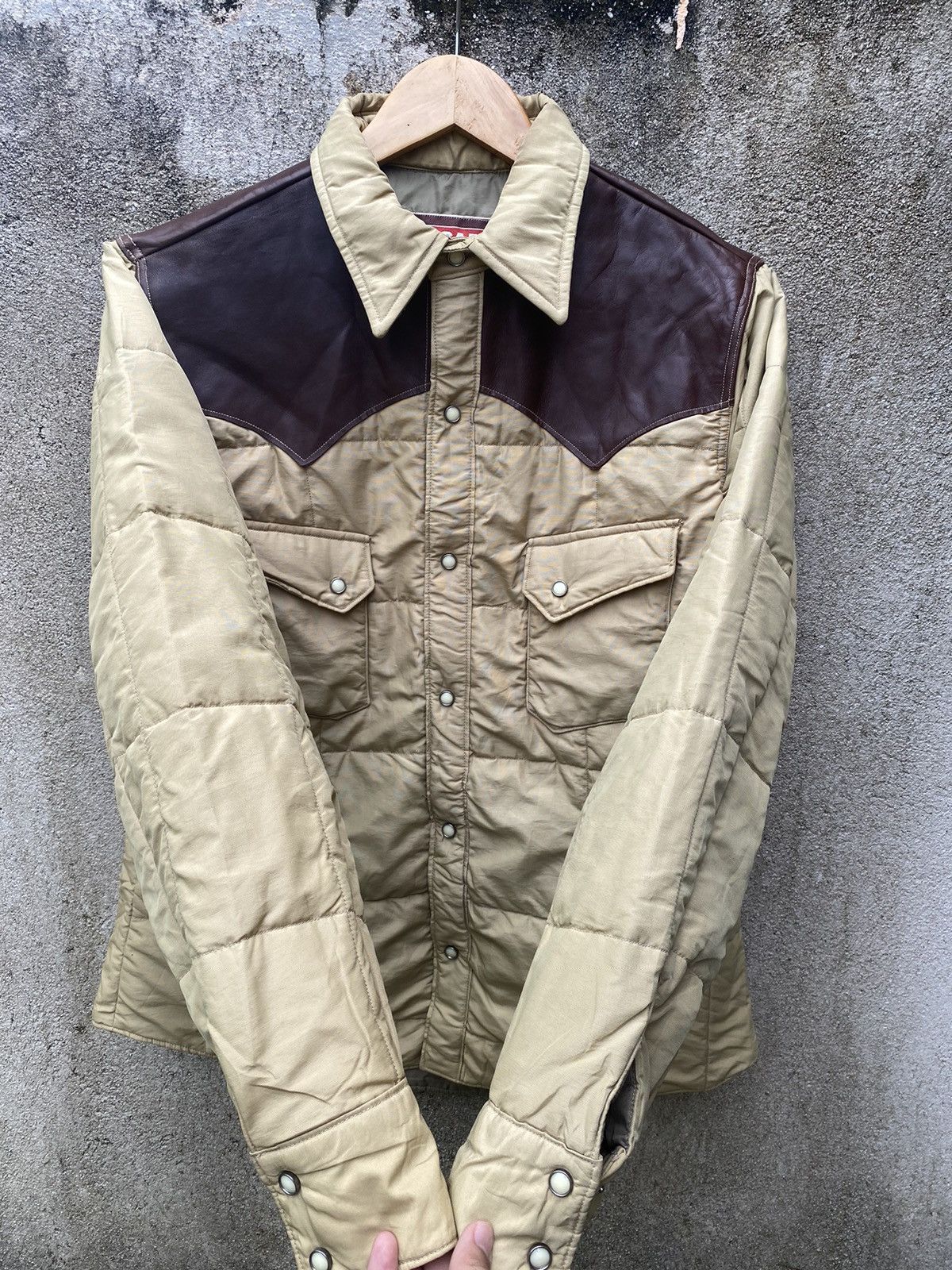 Japanese Brand - Sugar Cane & Co Leather Diamond Quilted Western Jacket - 5