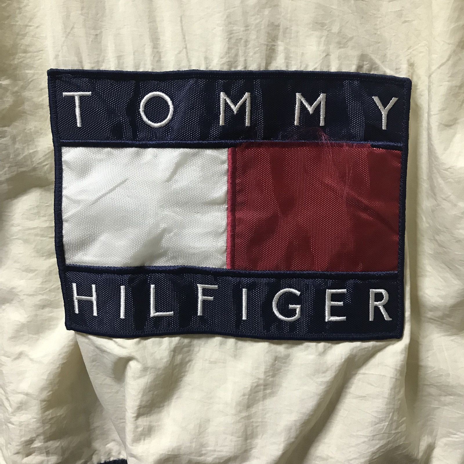 Vintage 90s Tommy Hilfiger Big Flag Logo Hoodie Jacket Size M/XL - 4