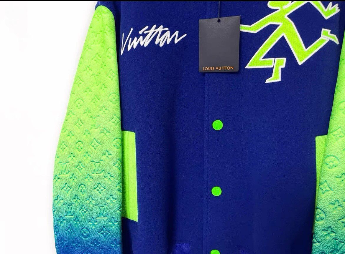 Louis Vuitton Mix gradient leather bomber varsity jacket