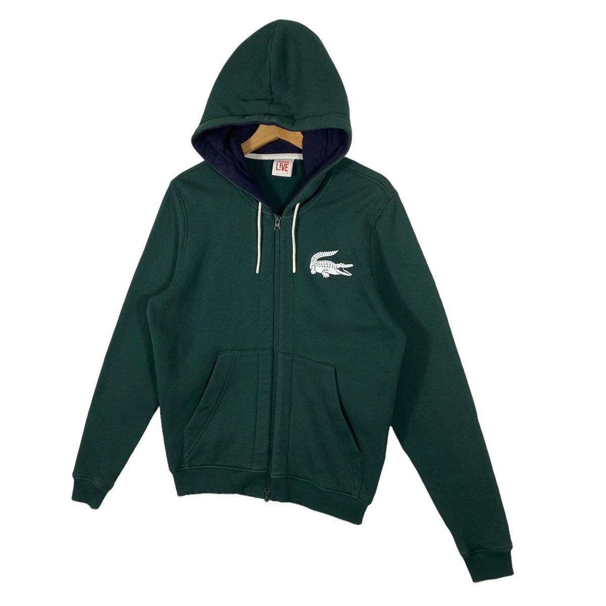 Vintege Lacoste Sweatshirt Hoodie S Size Green Colour - 3