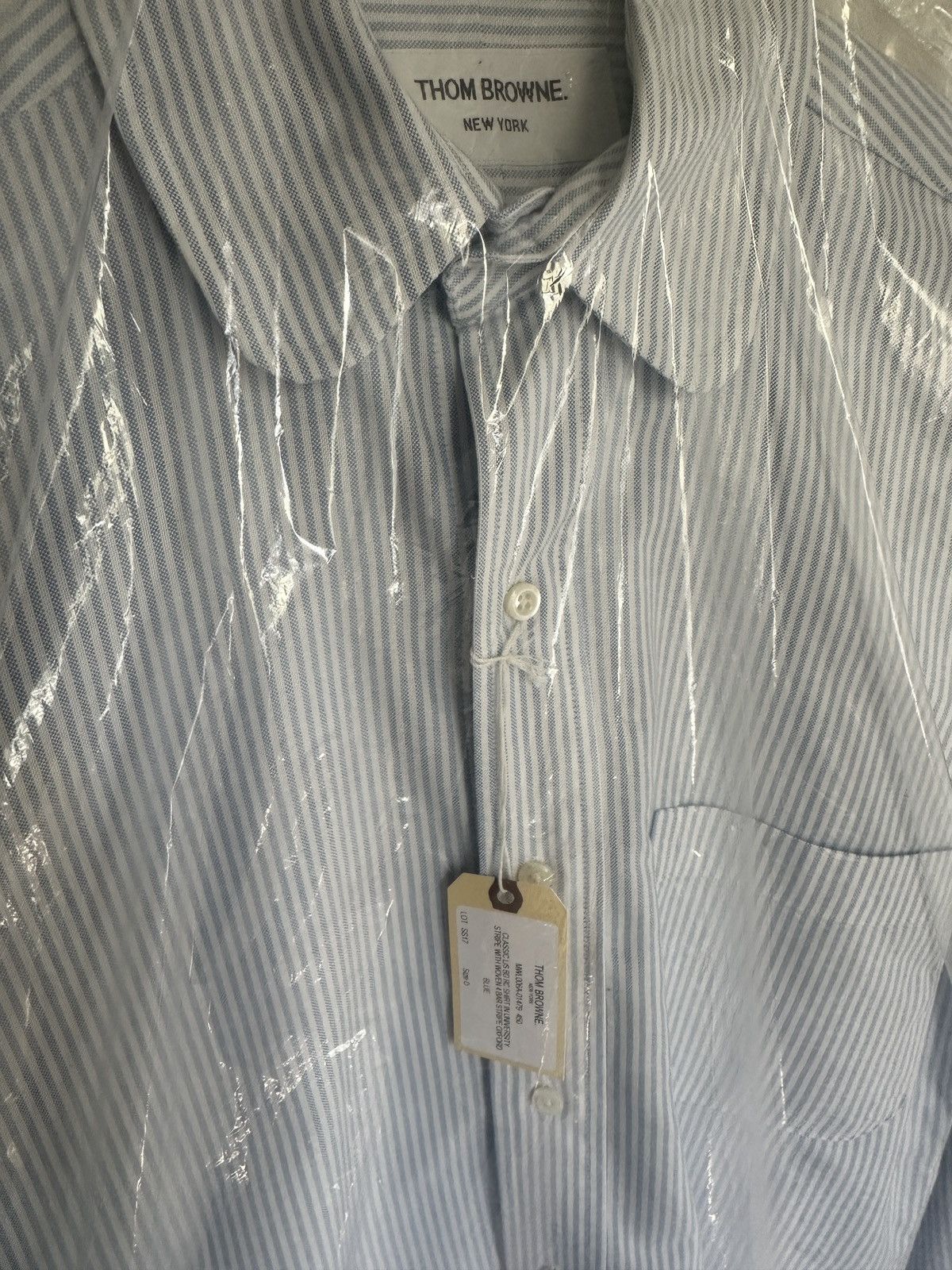 SS2017 Thom Browne Classic Blue 4 Bar Stripe Oxford Shirt - 7