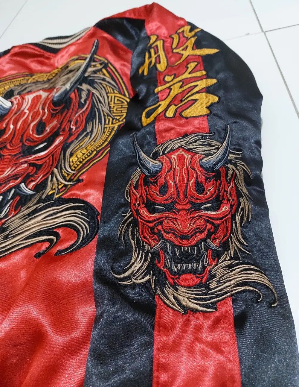 Sukajan Jacket Red Evil Vintage Streetwear Bomber - 4