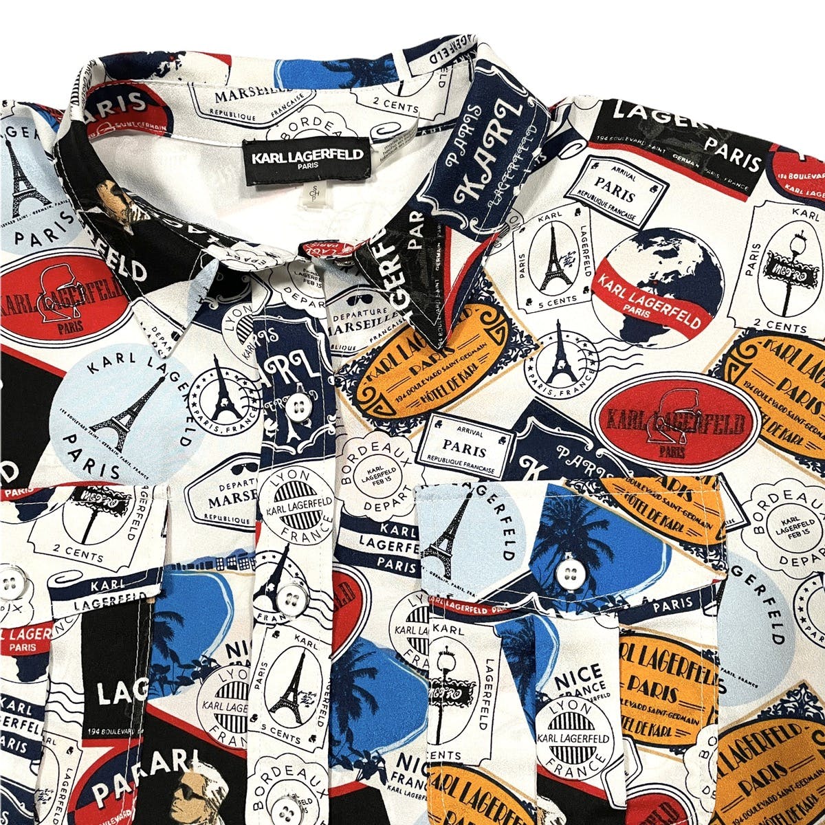 Karl Lagerfeld - Graphic Short Sleeve Button Up Shirt - 3