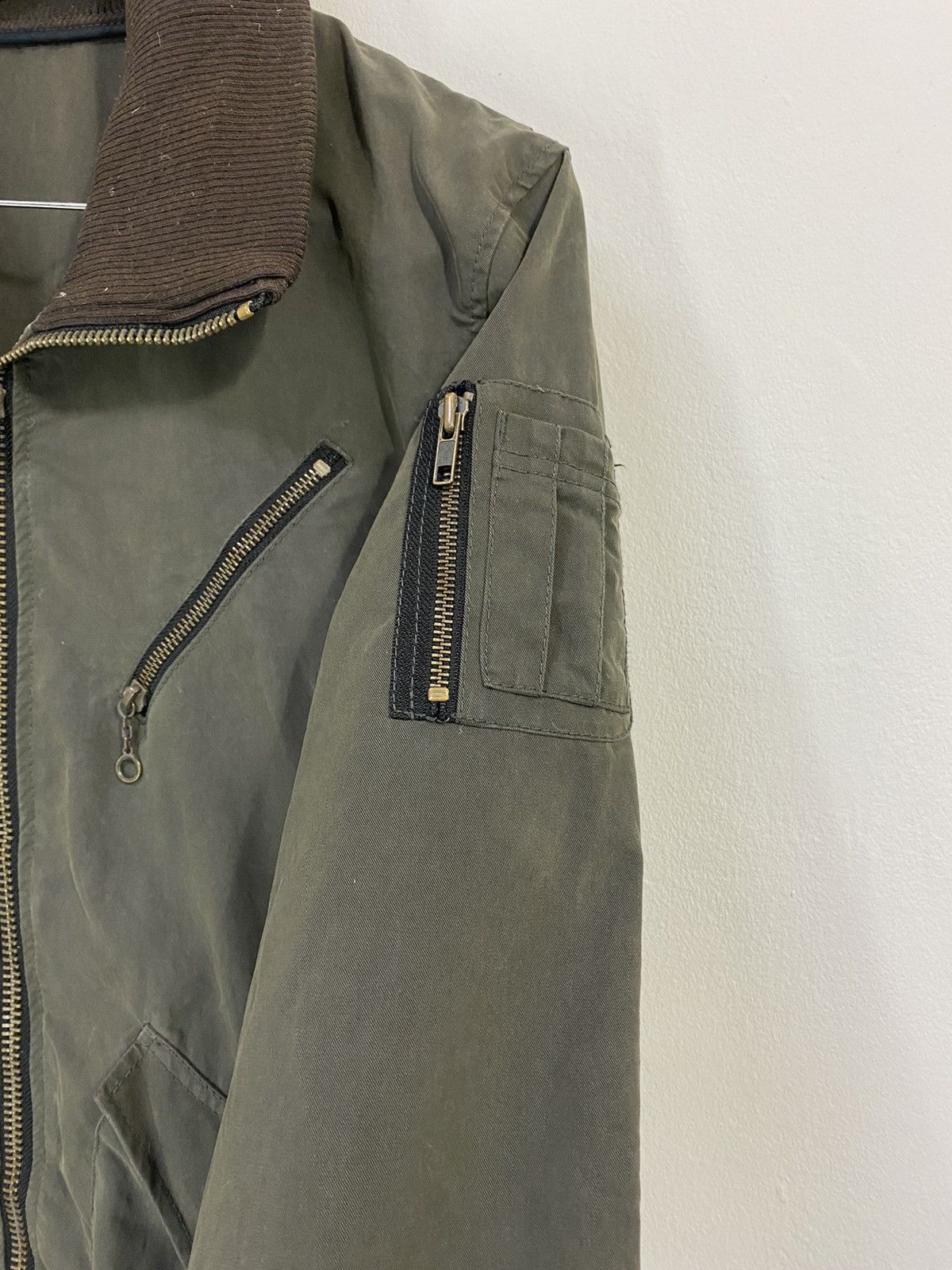 Beams Zipper Jacket High Collar Design Military Design - 6