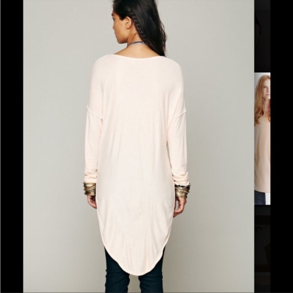 Free People We the Free Rain Drop Hi-Lo Tee in Peaches & Cream - 3