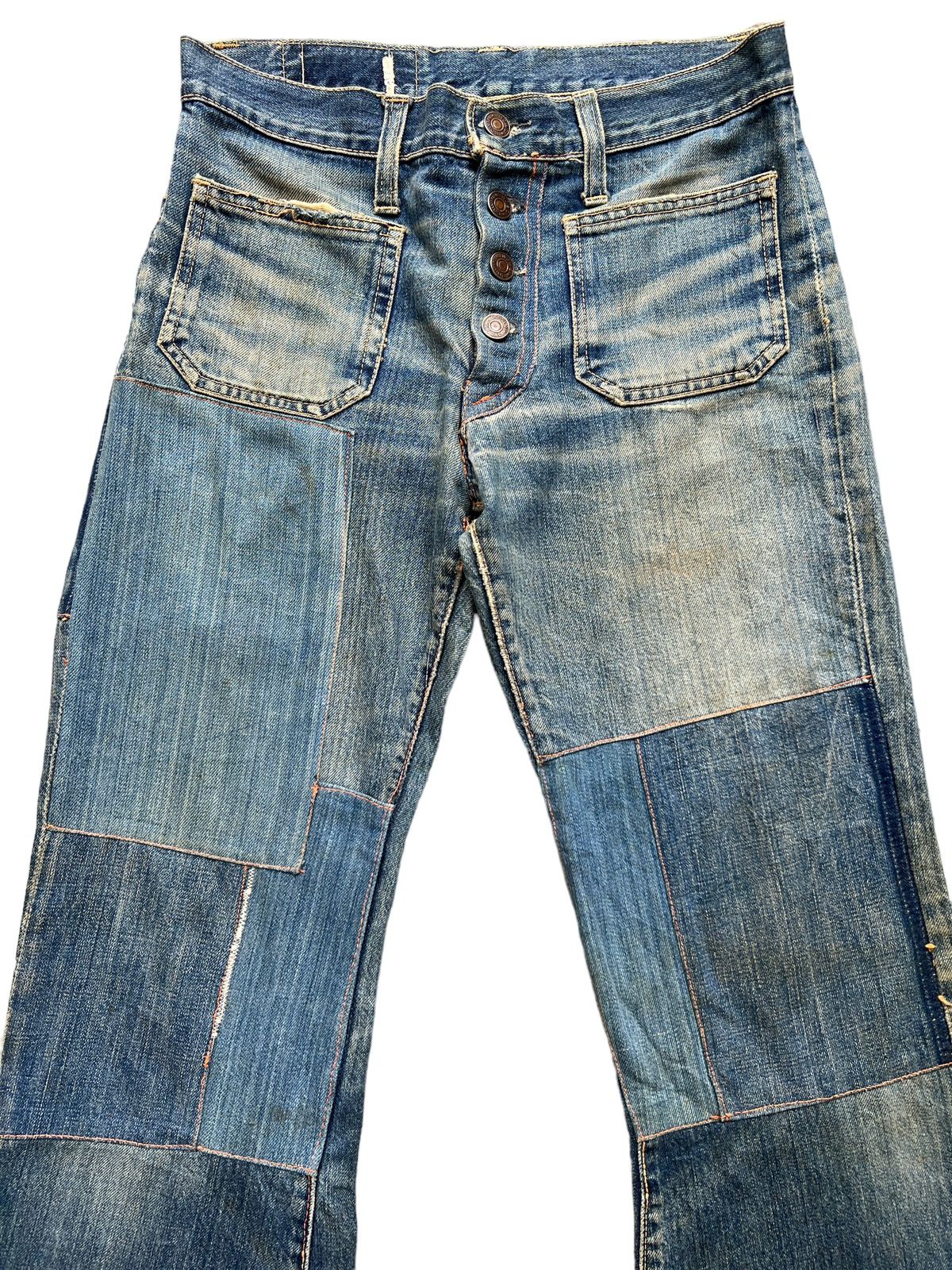 Hype - Vintage 80s Edwin Bushpant Patchwork Distressed Flare Jeans - 4