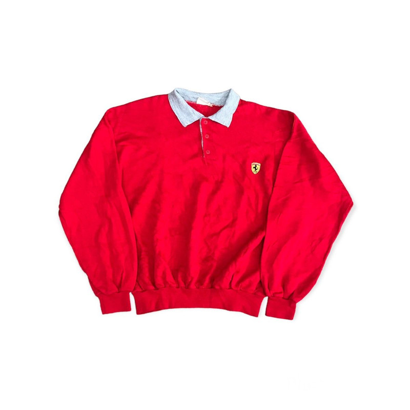 Vintage 80s Ferrari Promo Print Made In Italy Sweatshirt M - 1