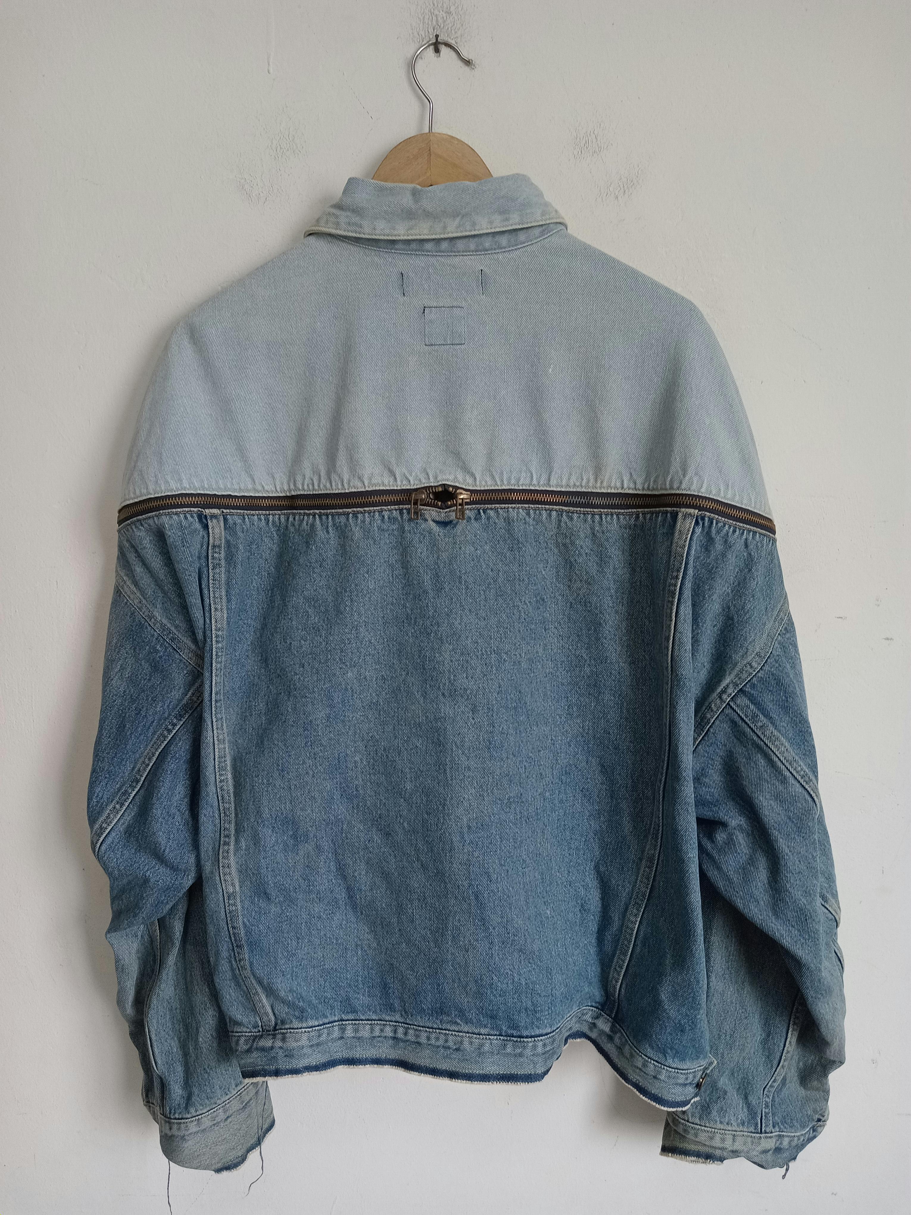Vintage Facetasm Zippered Denim Jacket - 7