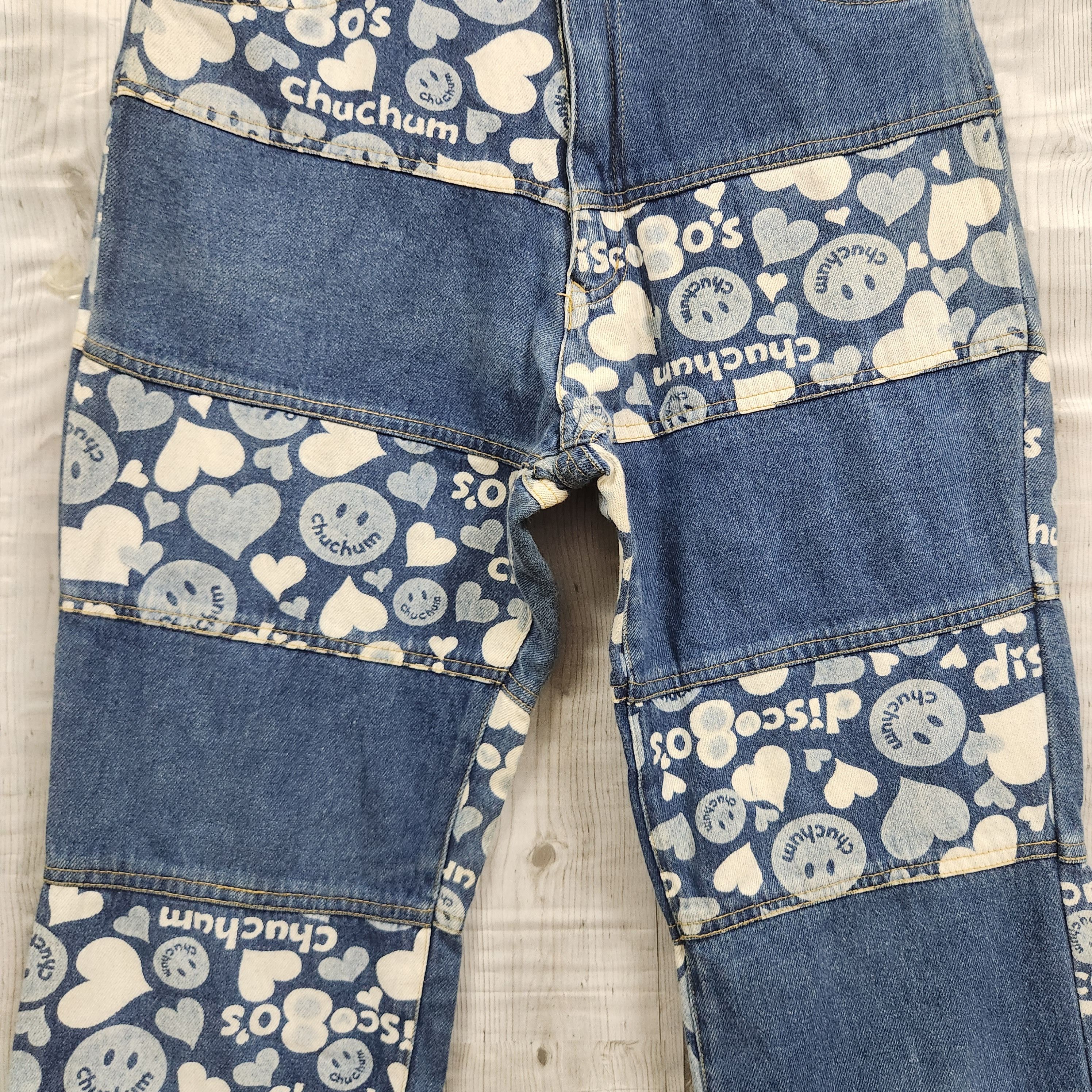 Disco 80s Chuchum Patches Denim Vintage Jeans Japan - 5