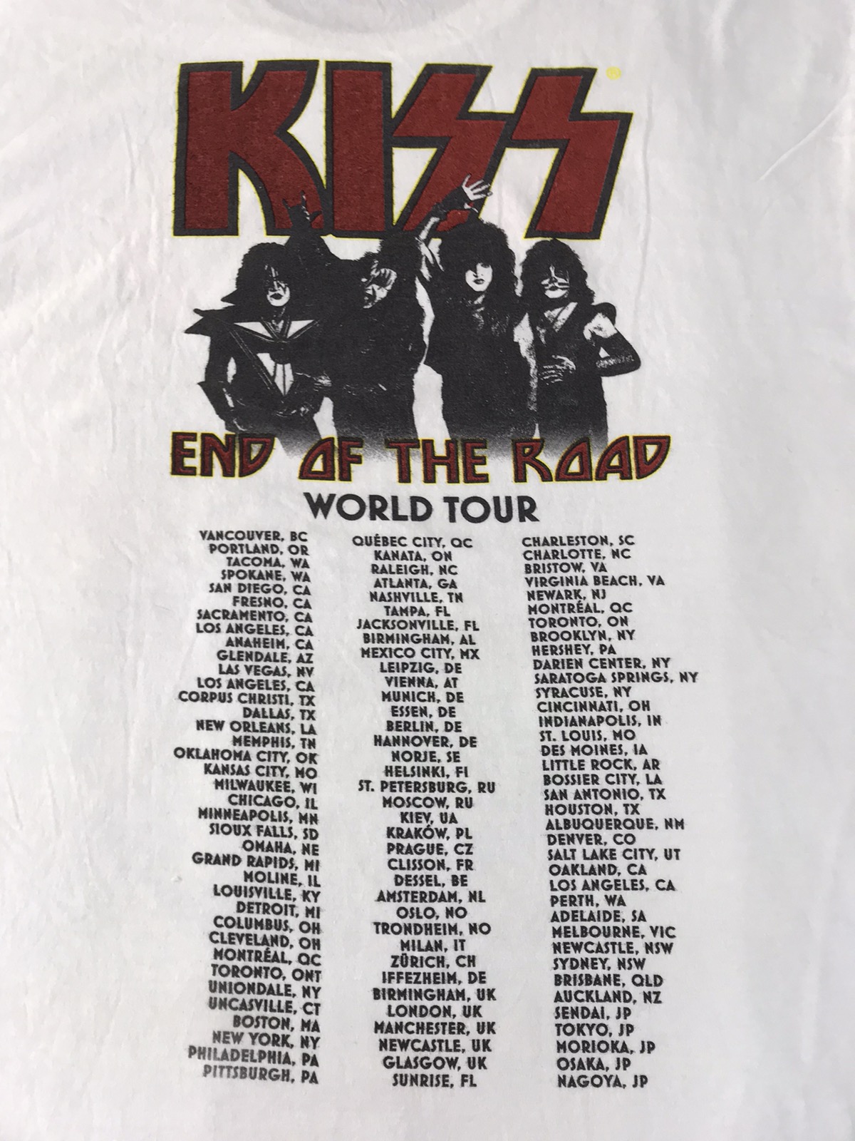 Kiss - Kiss End Of The Road World Tour American Rock Band Tee - 5