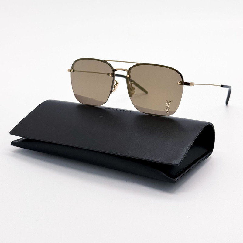 New Saint Laurent SL309M 008 Gold Unisex Pilot Frame Sunglas - 1