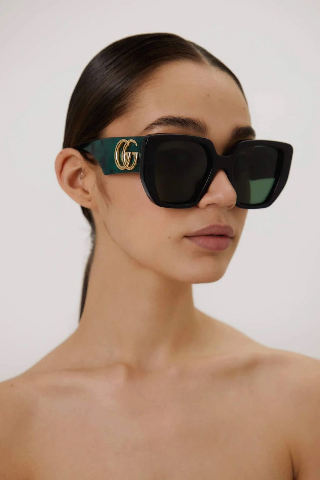 NEW GUCCI GG0956S 001 BLACK GREEN WOMEN’S SUNGLASSES GUCCI - 1