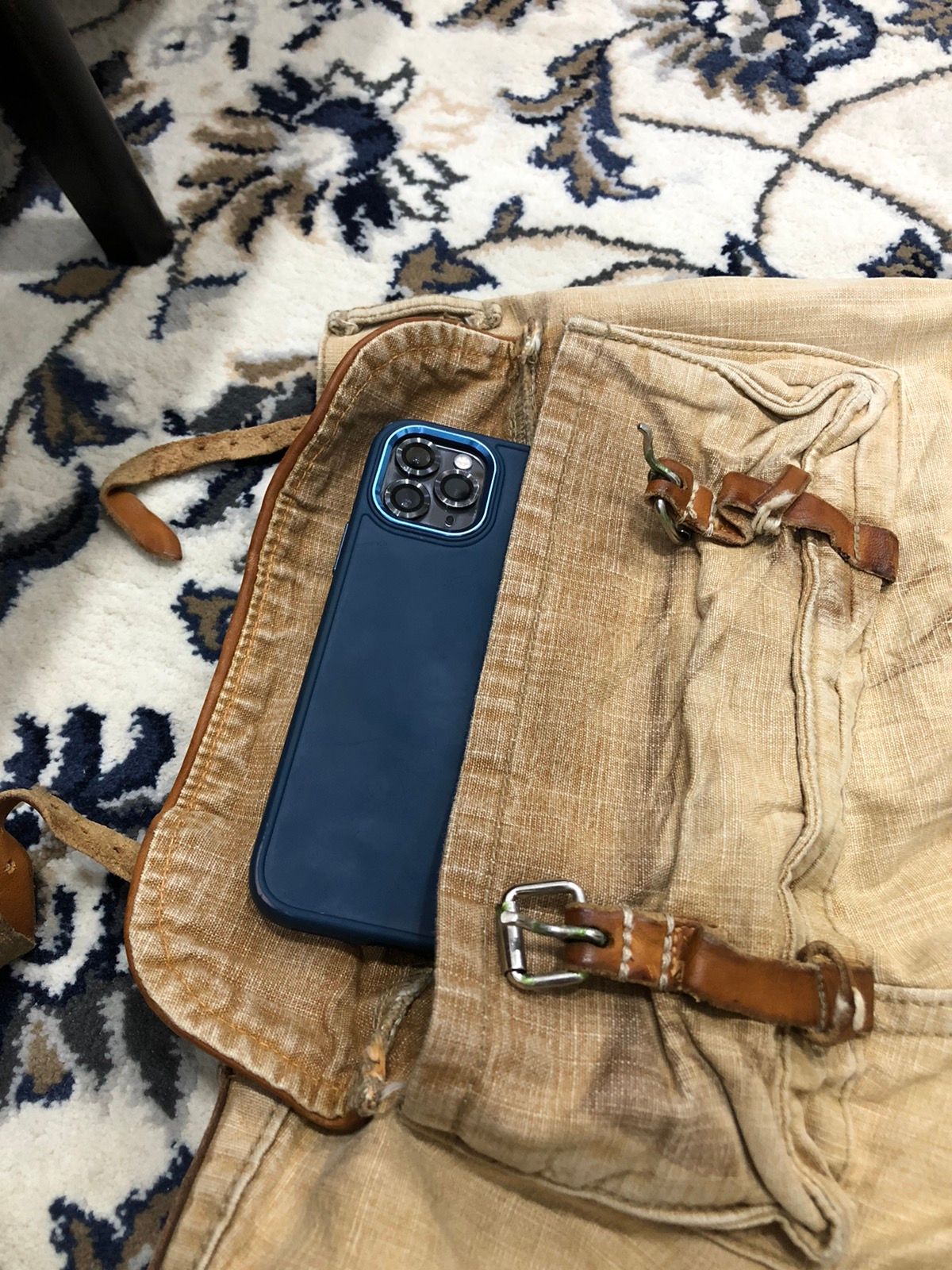 Kapital Kurashiki Leather Patch Pocket Flared Monkey Pants - 5