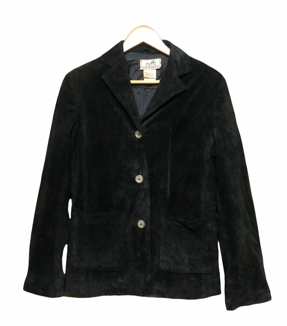 Vtg🔥Hermes Velvet Black Jacket Made In France - 2