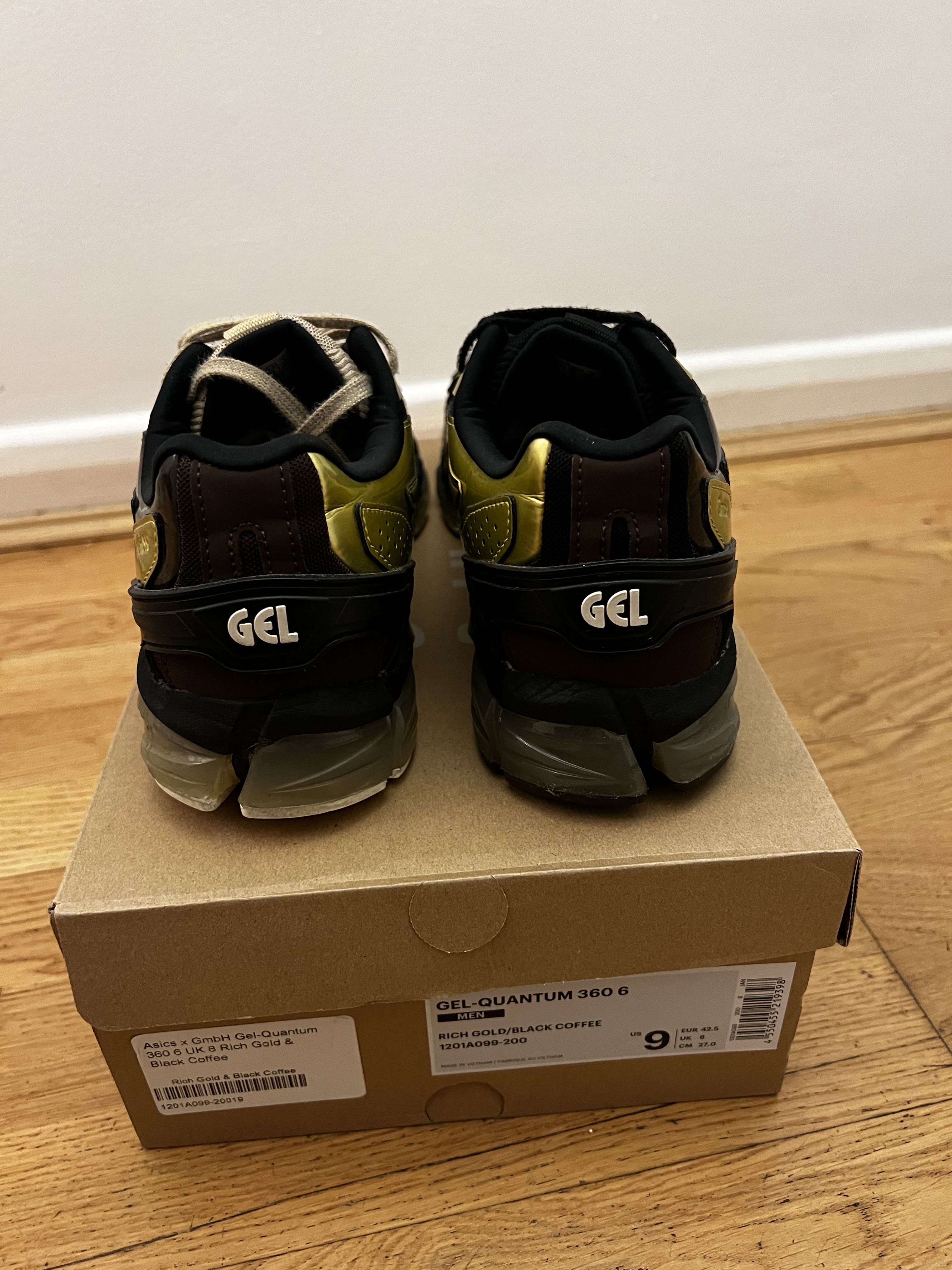 ASICS X GMBH Gel-Quantum 360 Trainers Rich Gold/Black Coffee size uk 8 - eu 42 - 8