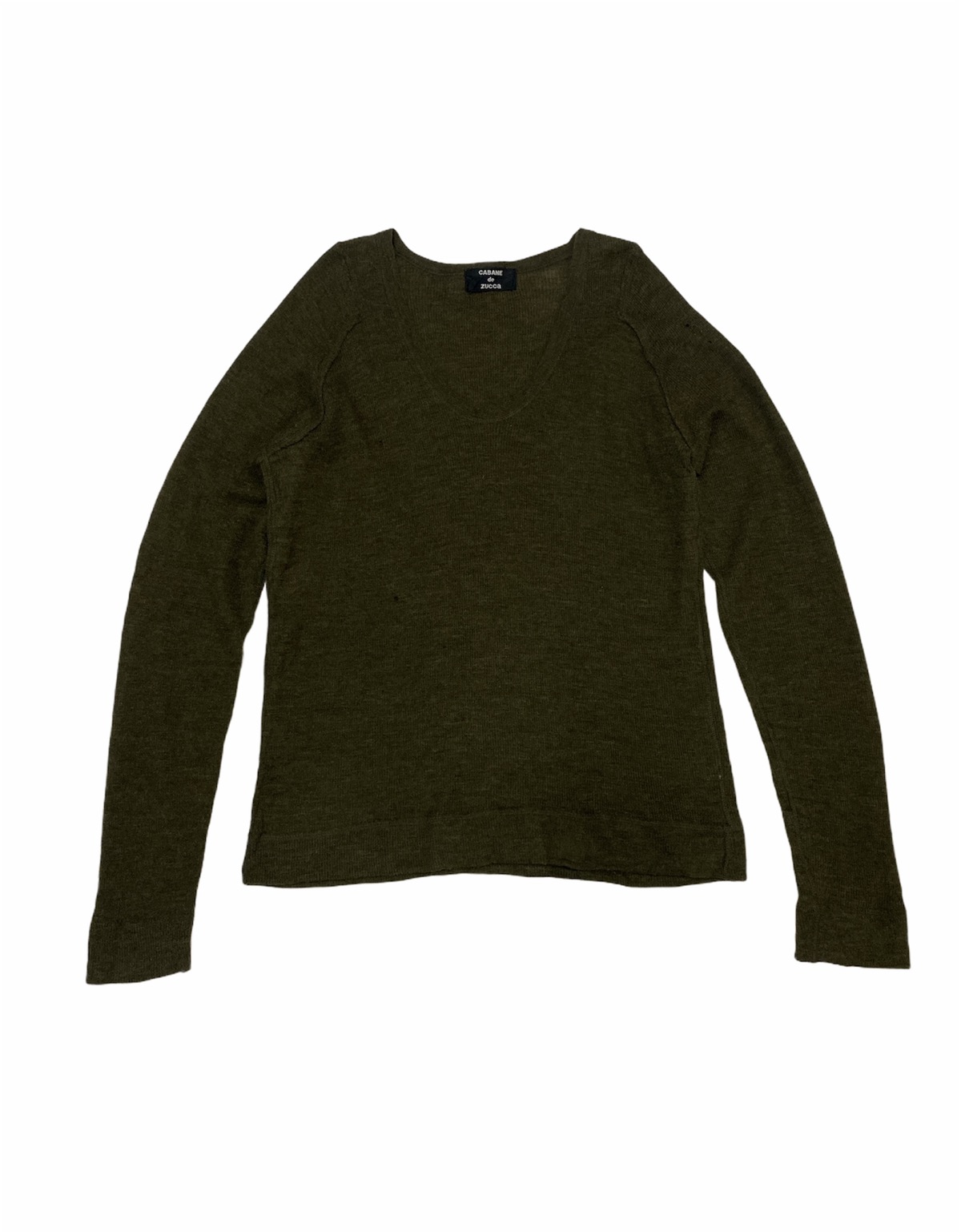 Cabane De Zucca - Japanese Brand Cabane De Zucca Dark Green Knit Sweater - 1
