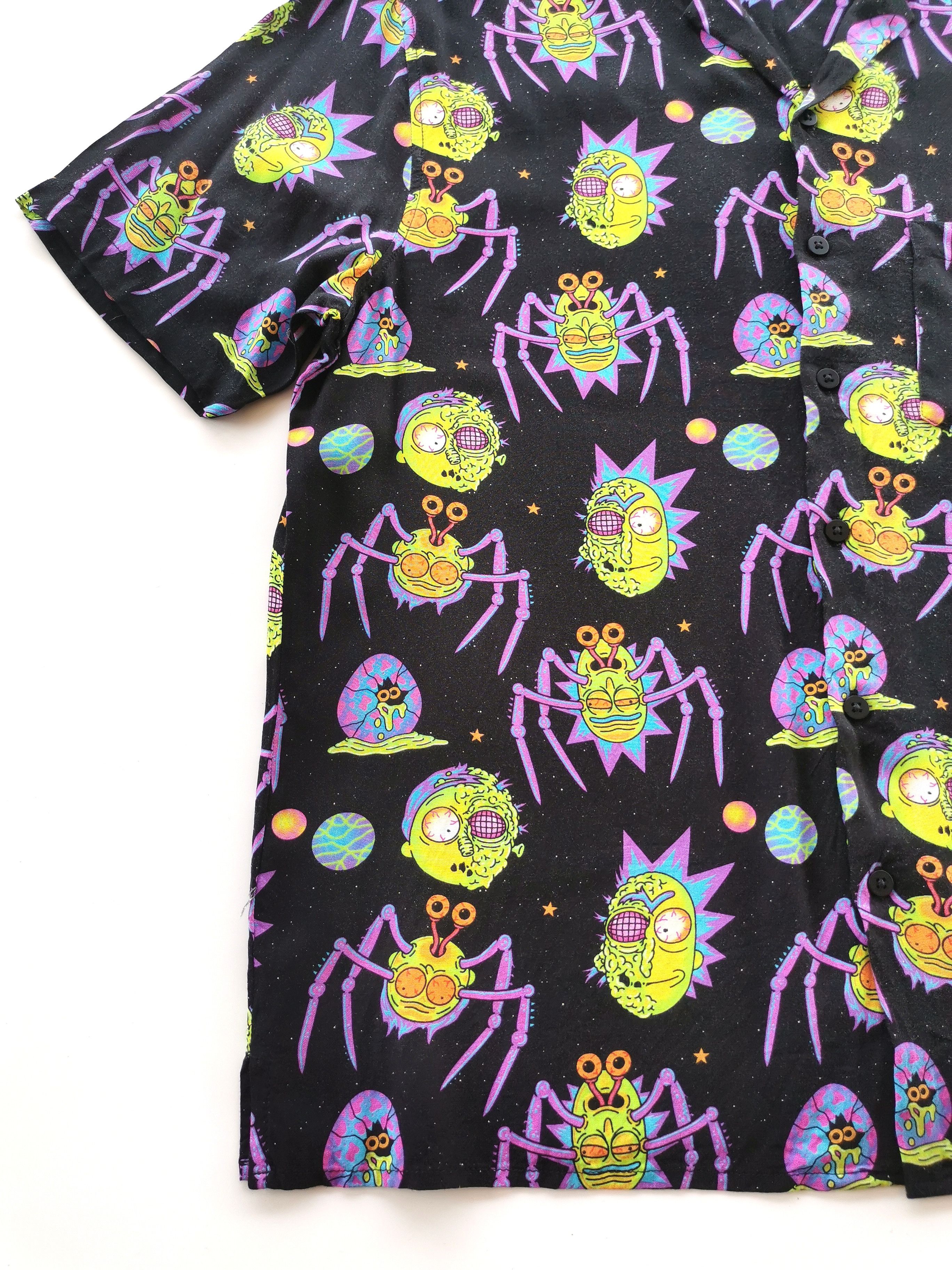 H&M Rick & Morty Hawaiian Open Collar Shirts Cartoon Network - 5