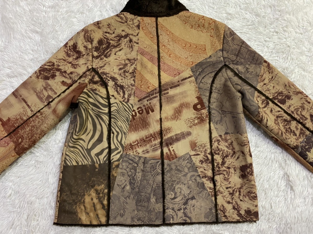 Japanese Brand - Chic Fleur Faux Fur Lined Fullprint Jacket - 4